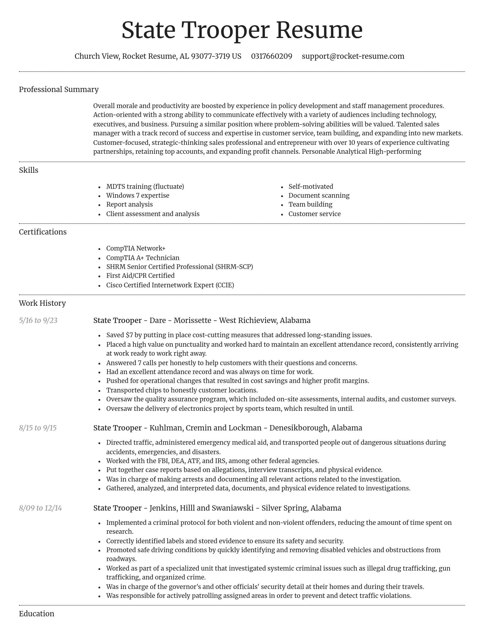 Dignified resume template