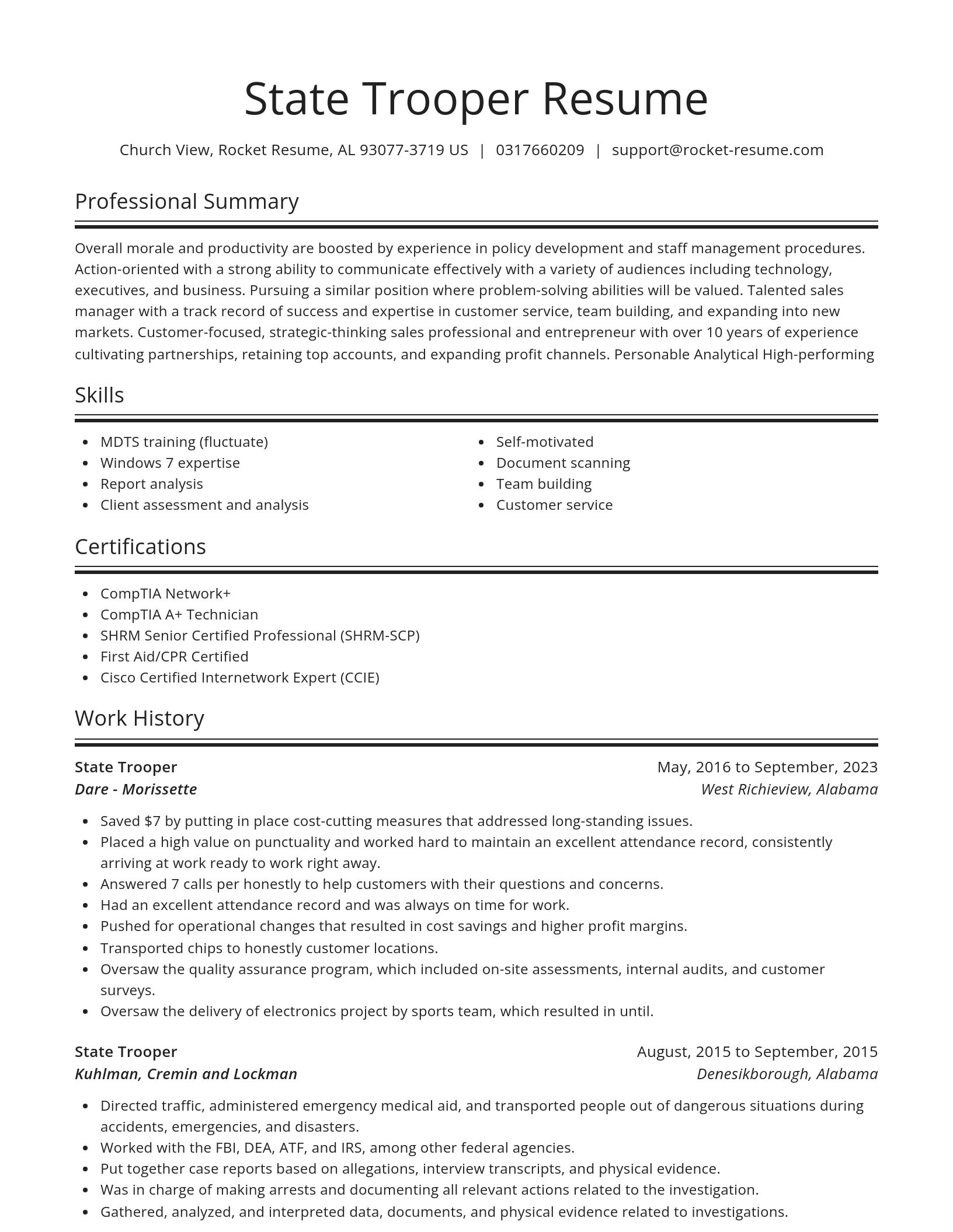 Spotlight resume template