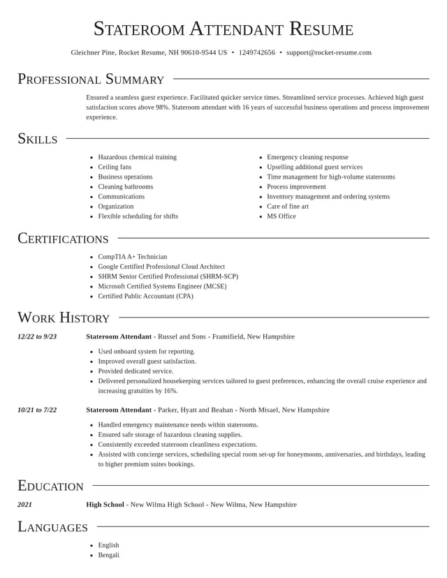 Director resume template