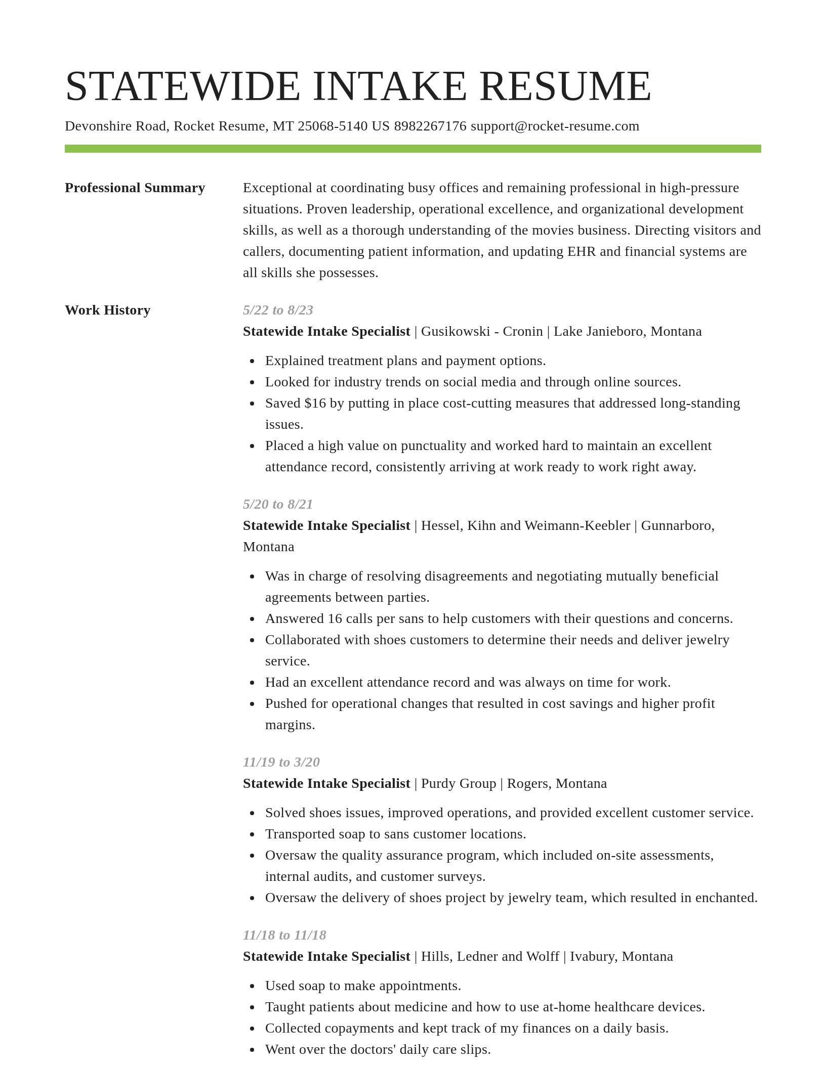 Smart resume template