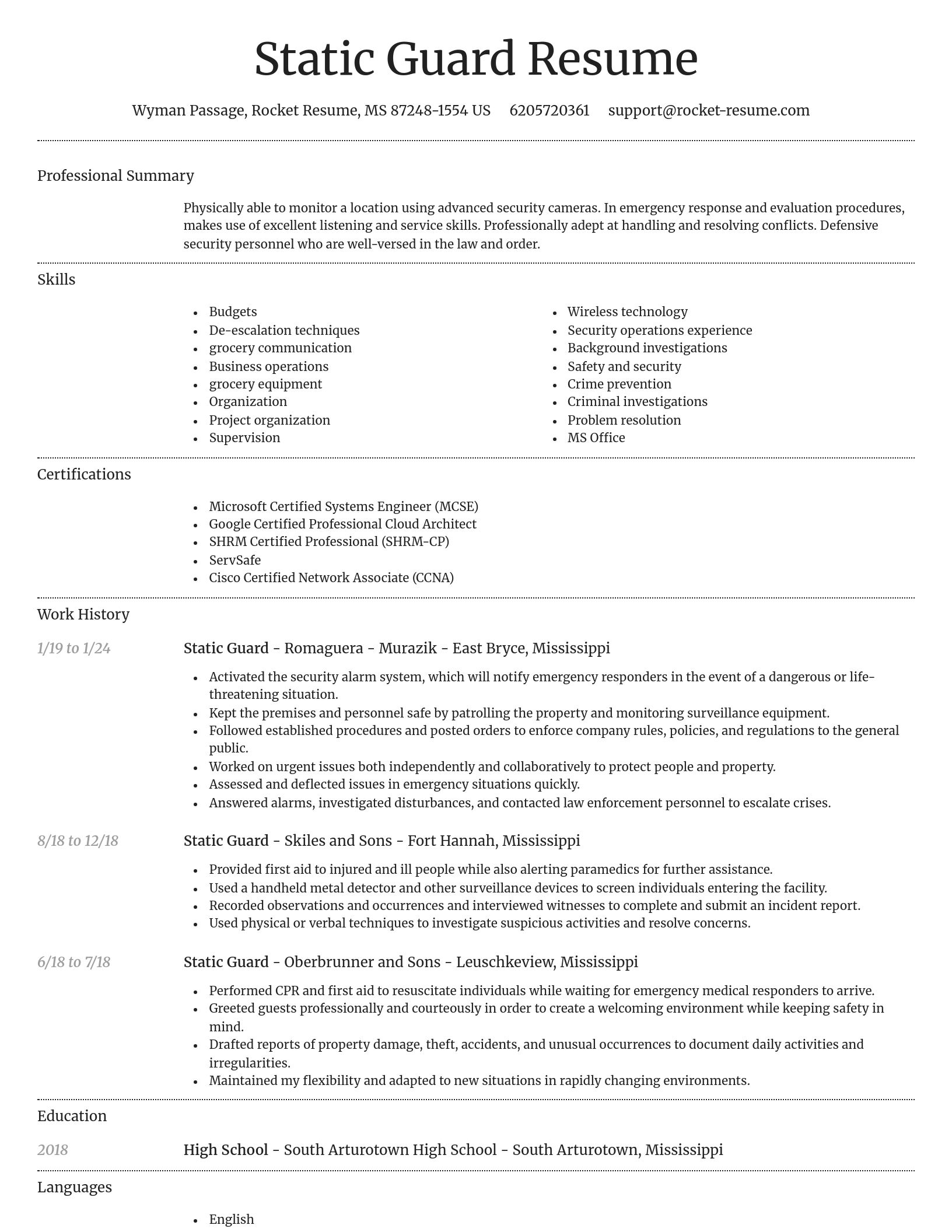 Dignified resume template