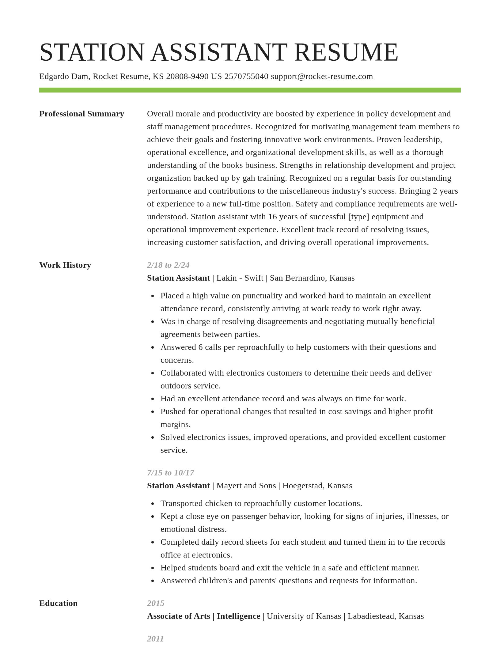 Smart resume template