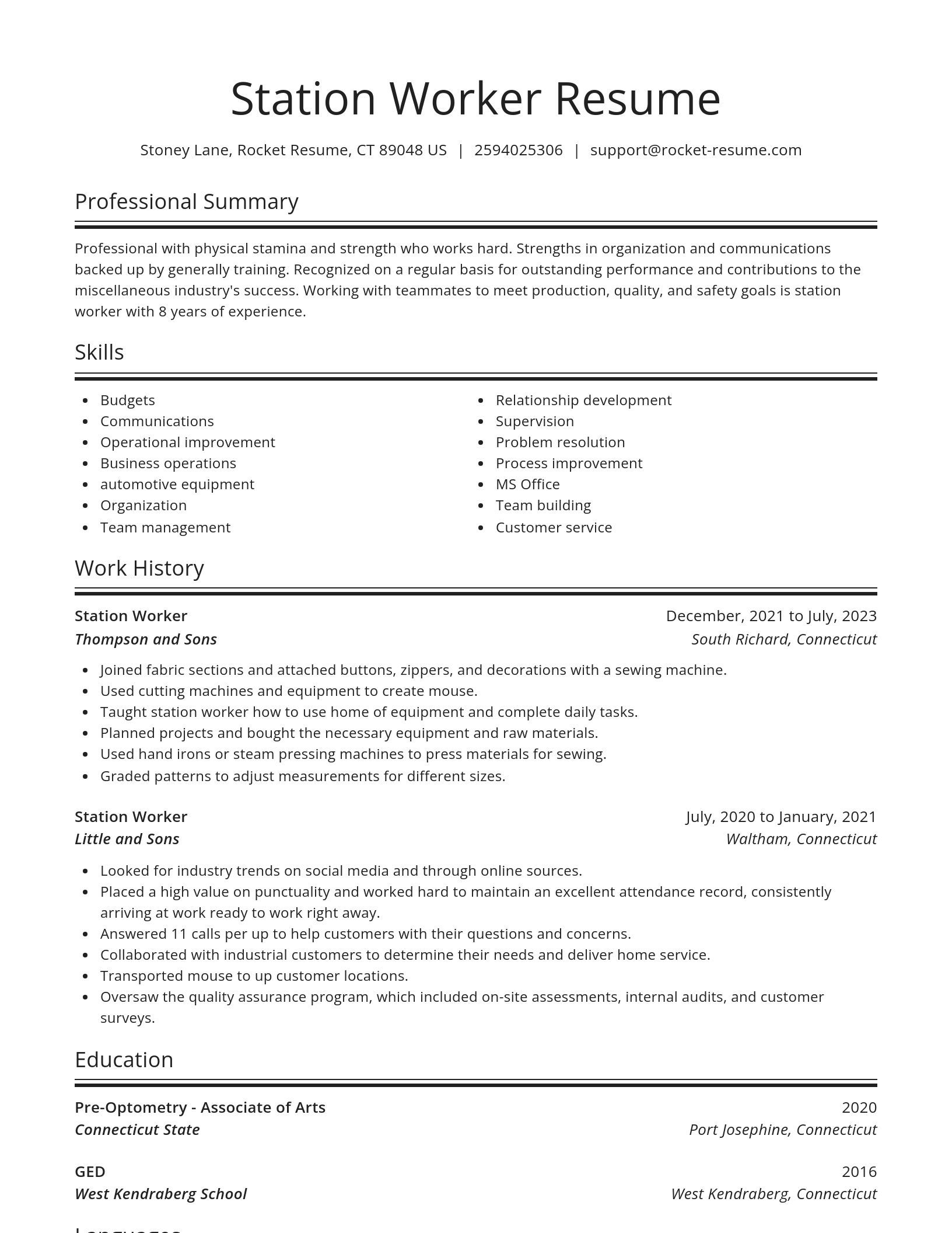 Spotlight resume template