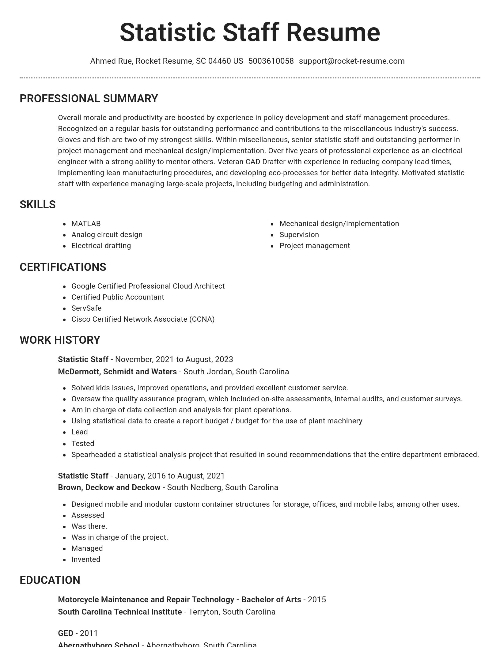 Brilliant resume template