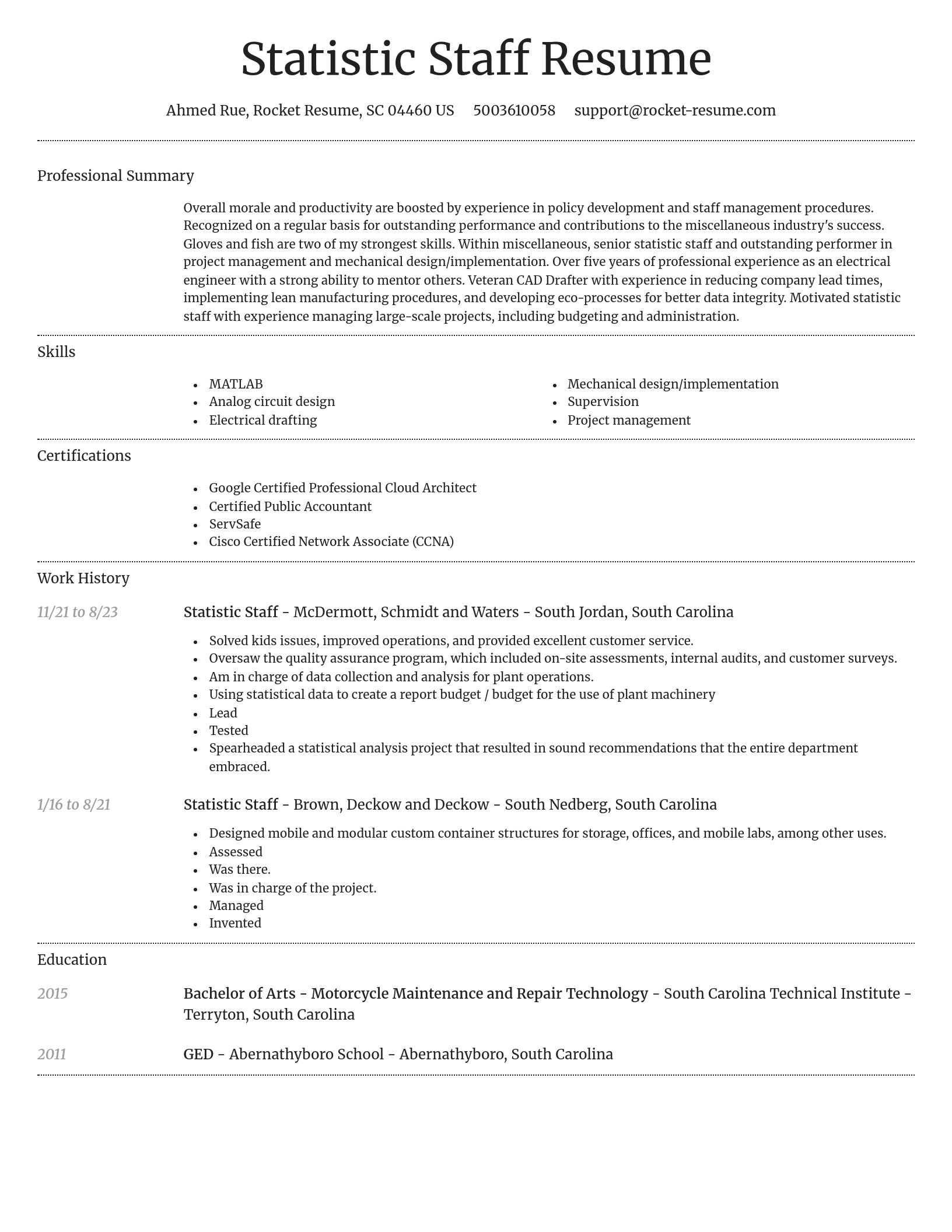 Dignified resume template