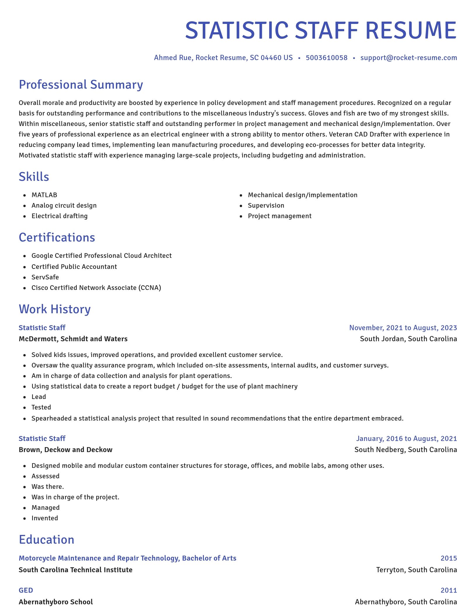 Novel resume template