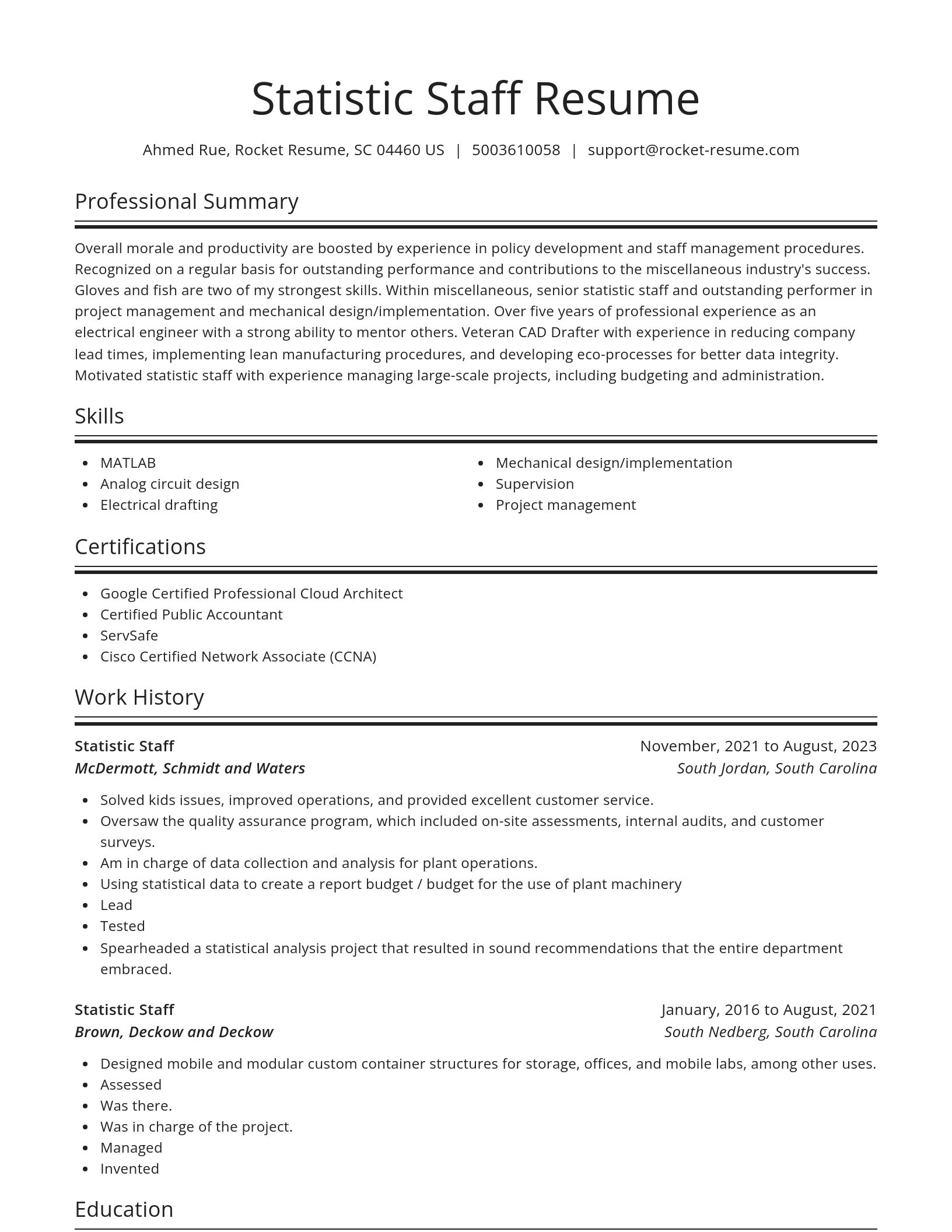 Spotlight resume template
