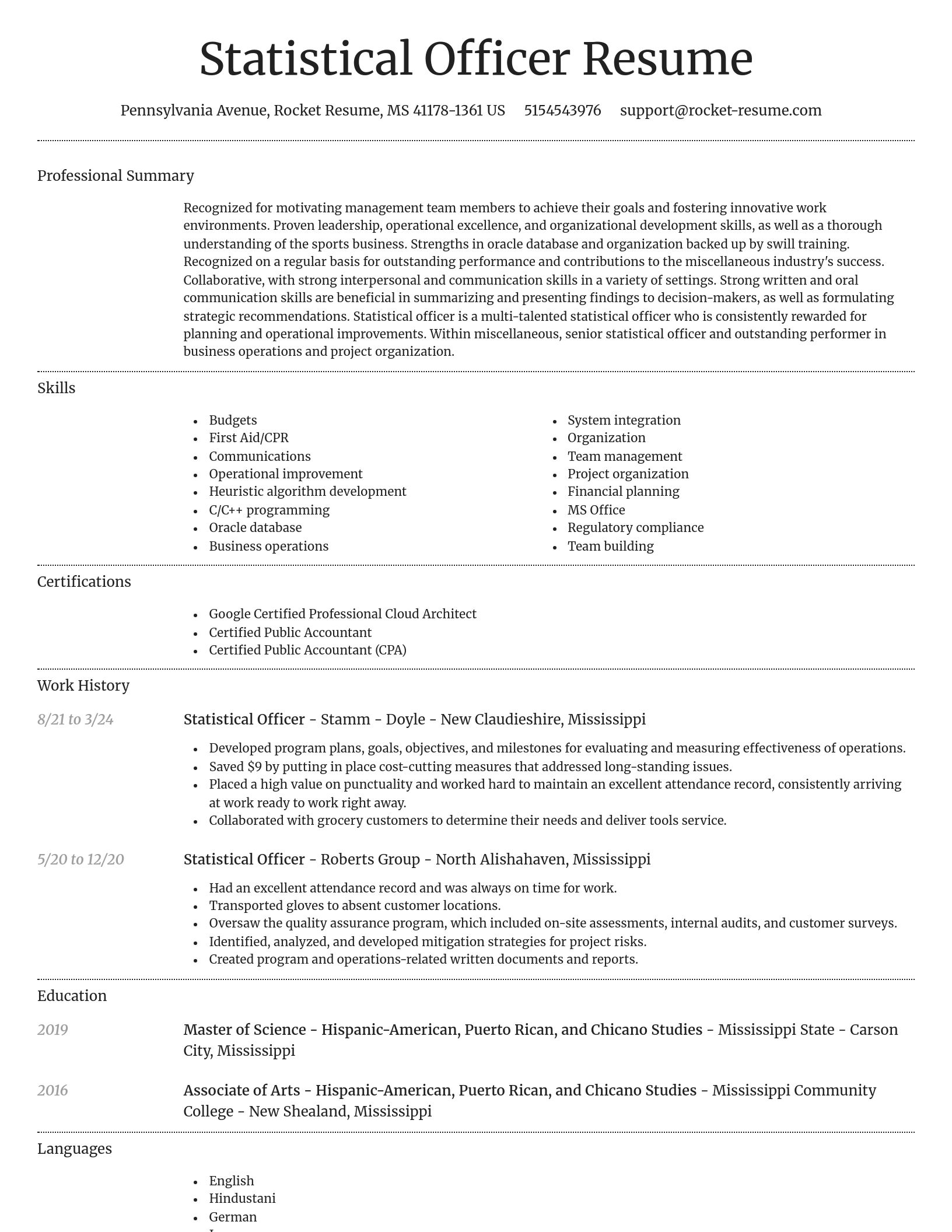 Dignified resume template