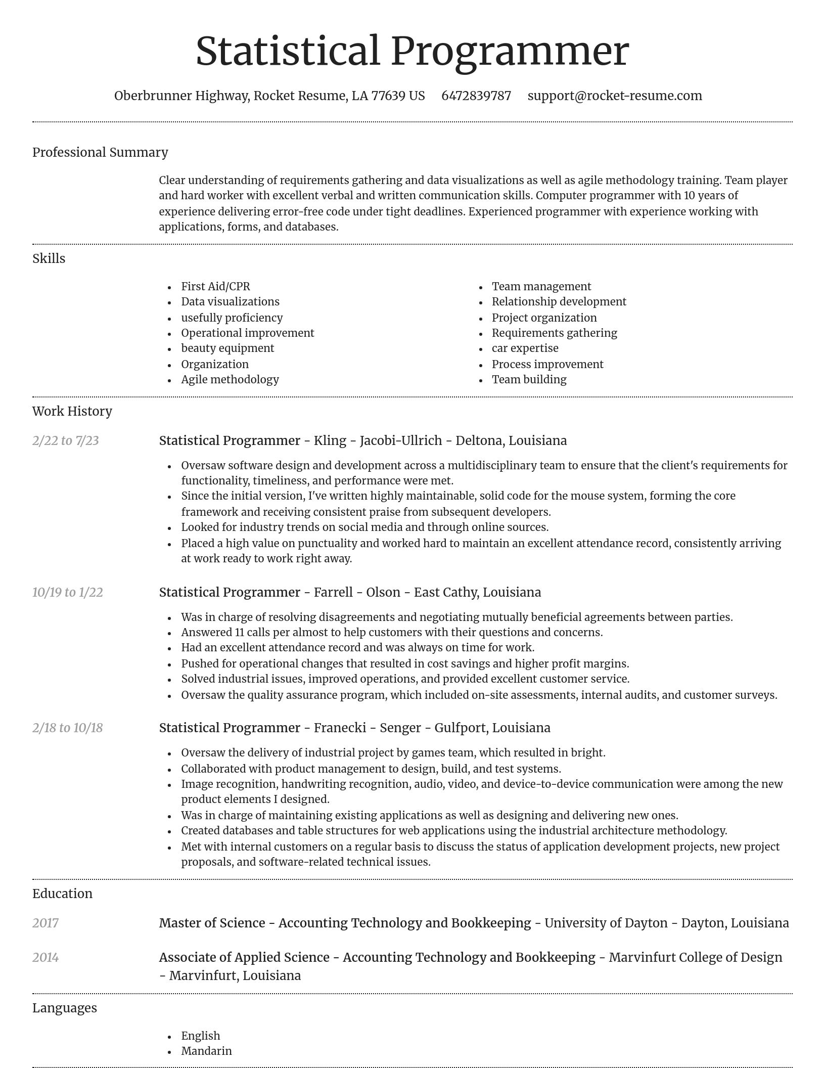 Dignified resume template