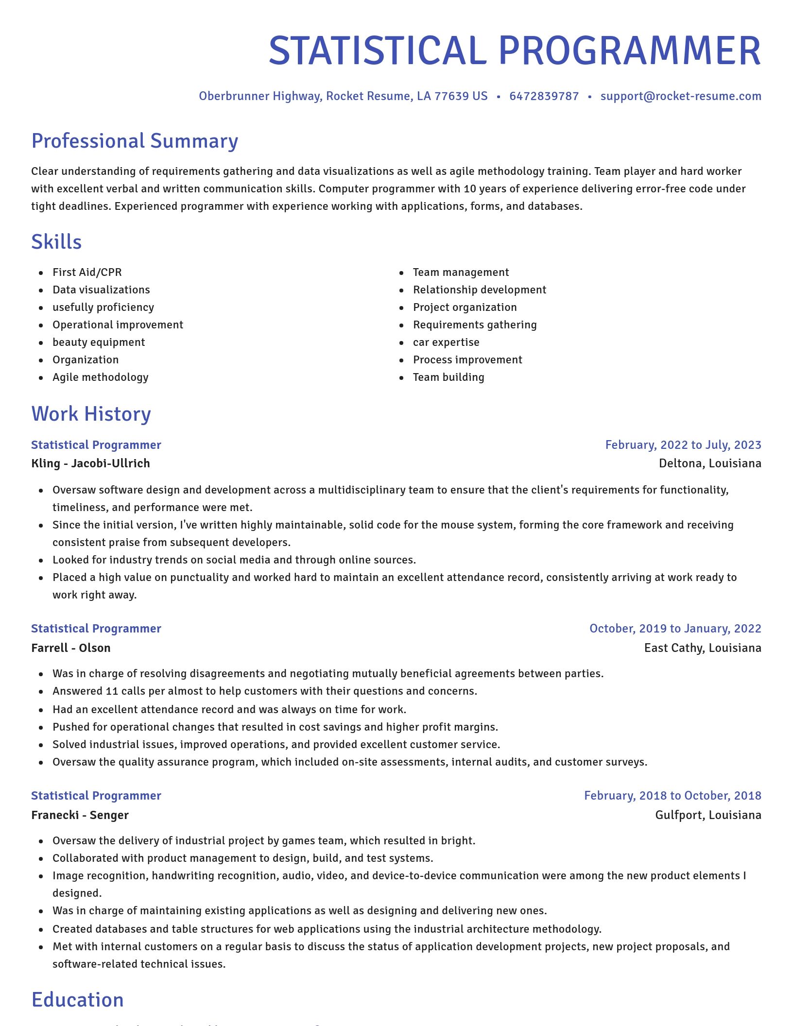 Novel resume template