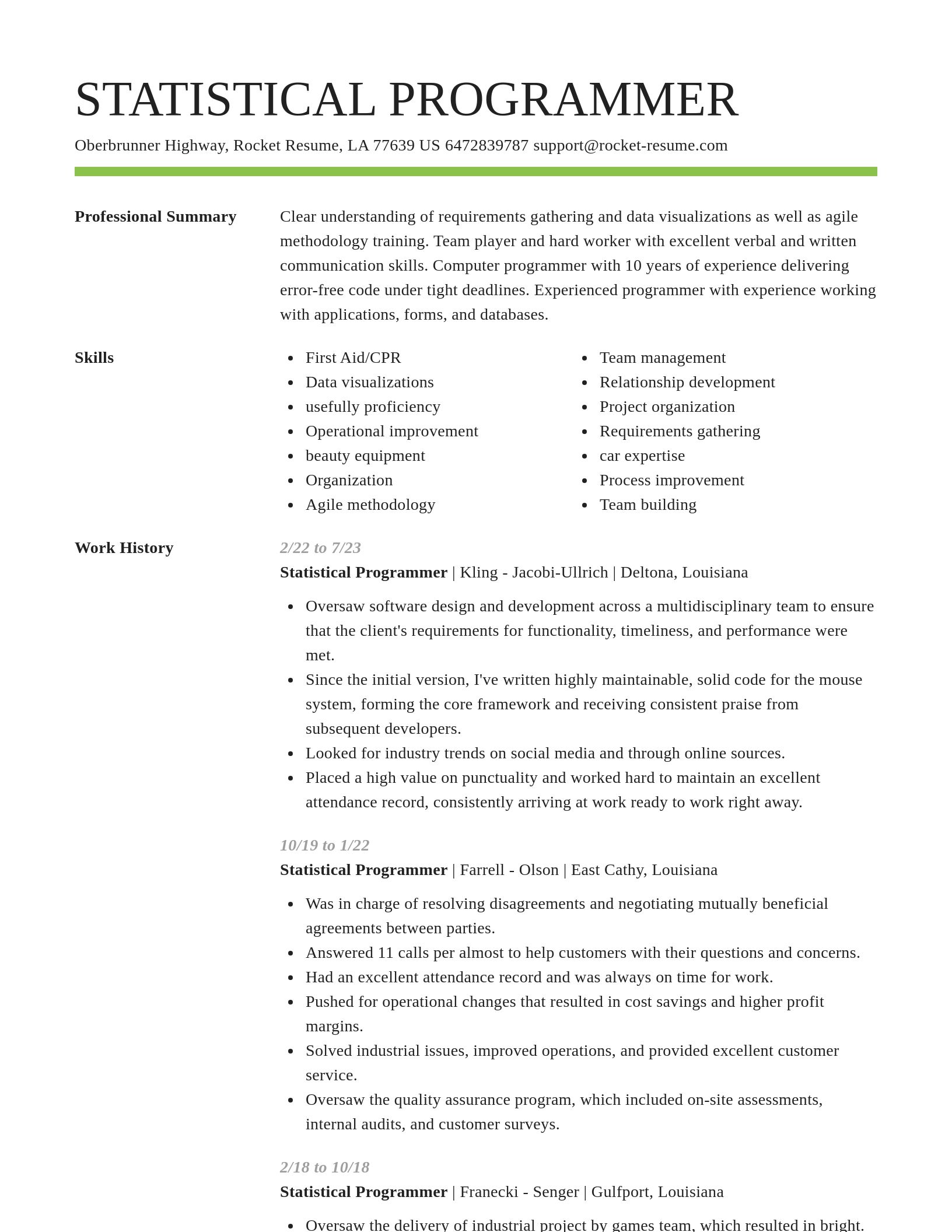 Smart resume template