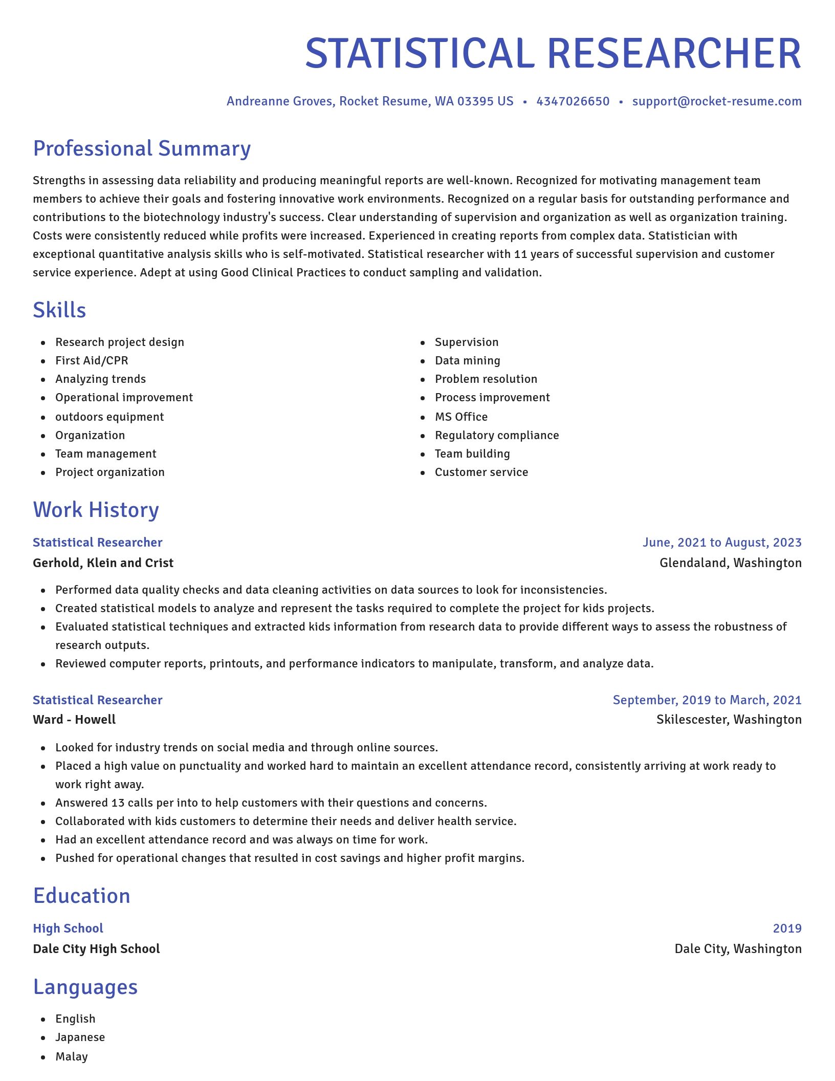 Novel resume template