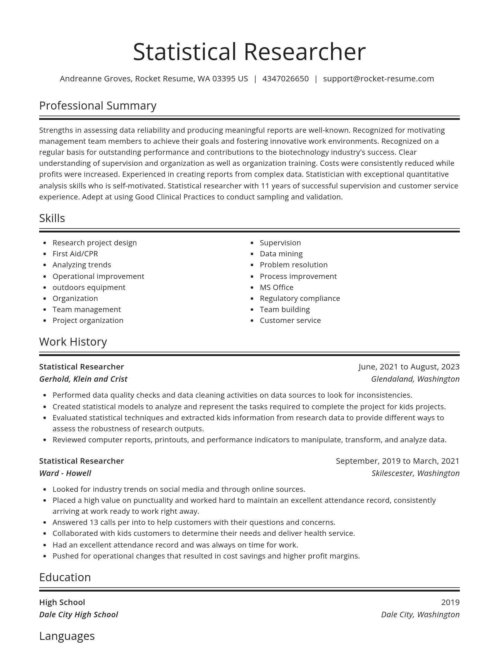 Spotlight resume template