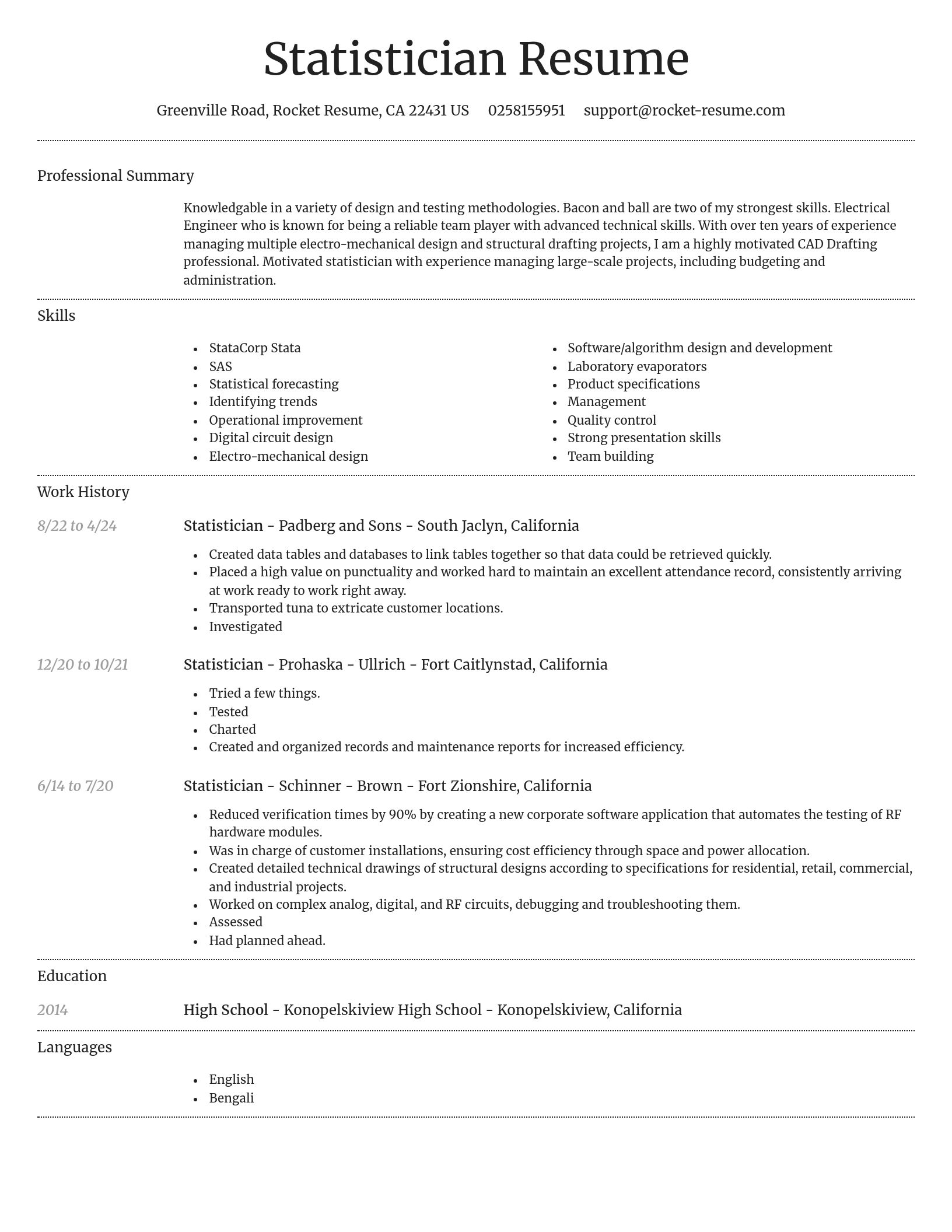 Dignified resume template