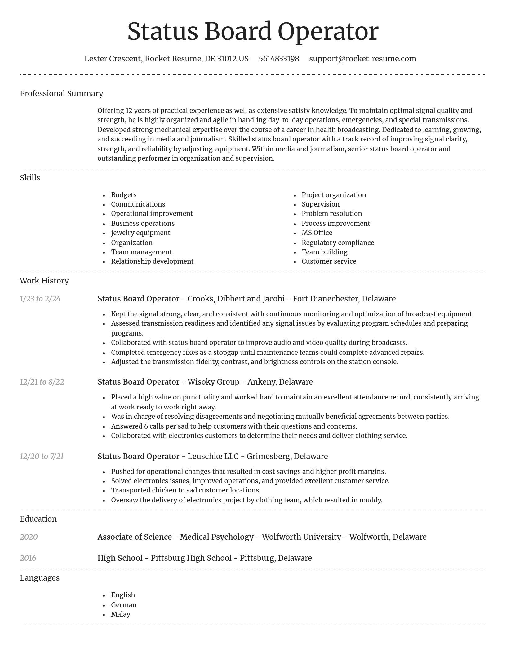 Dignified resume template