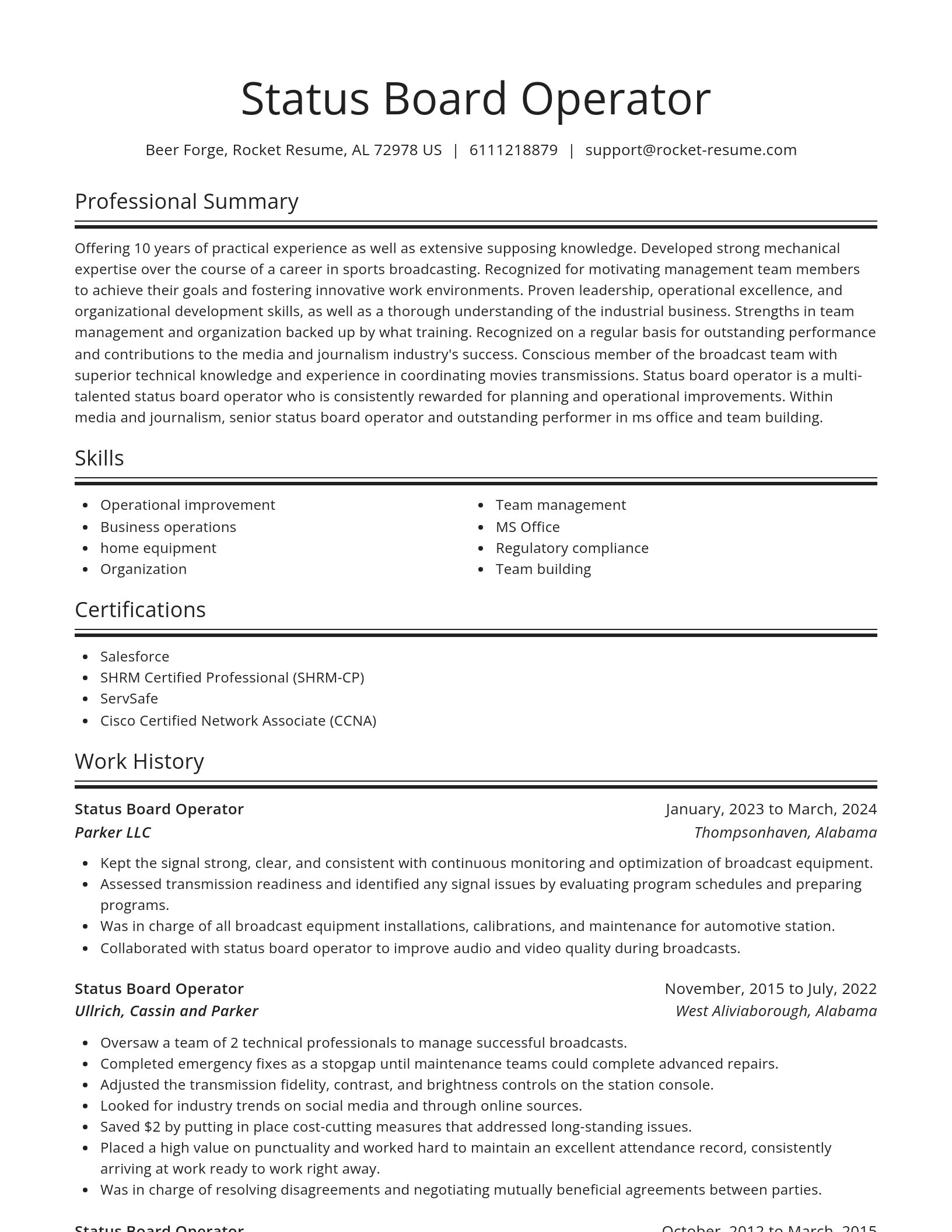 Spotlight resume template