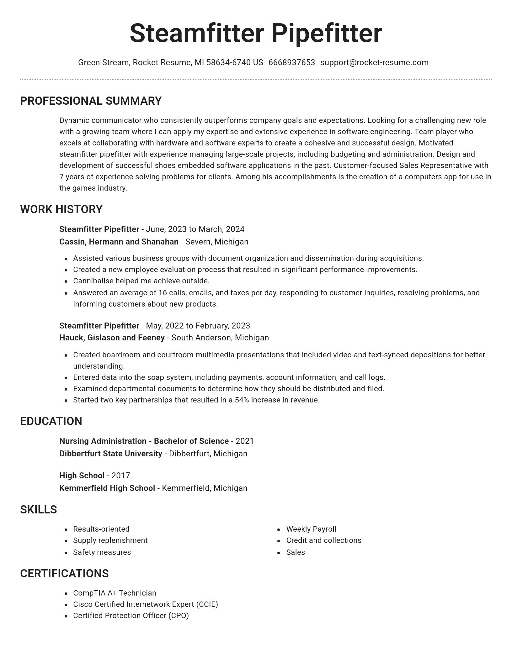 Brilliant resume template