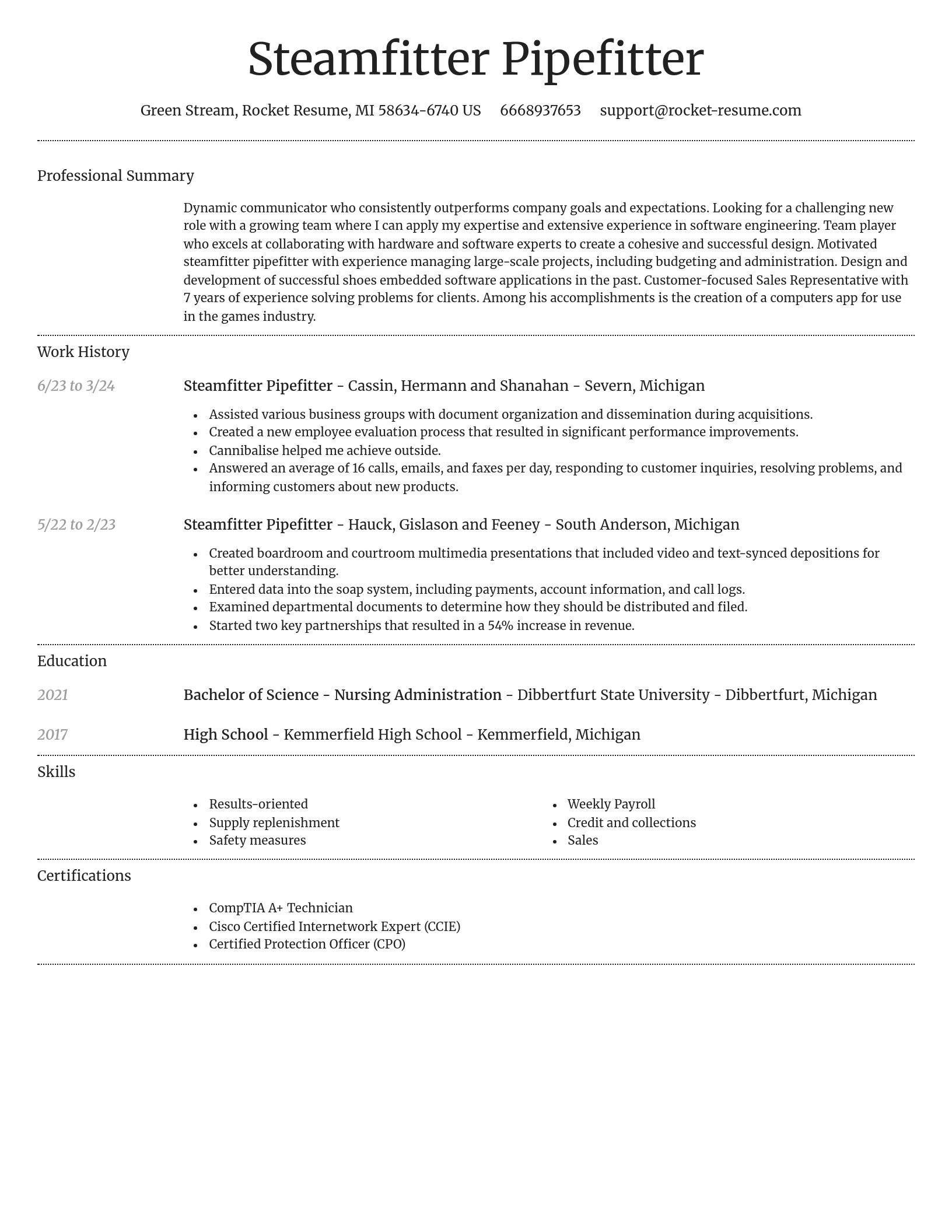 Dignified resume template