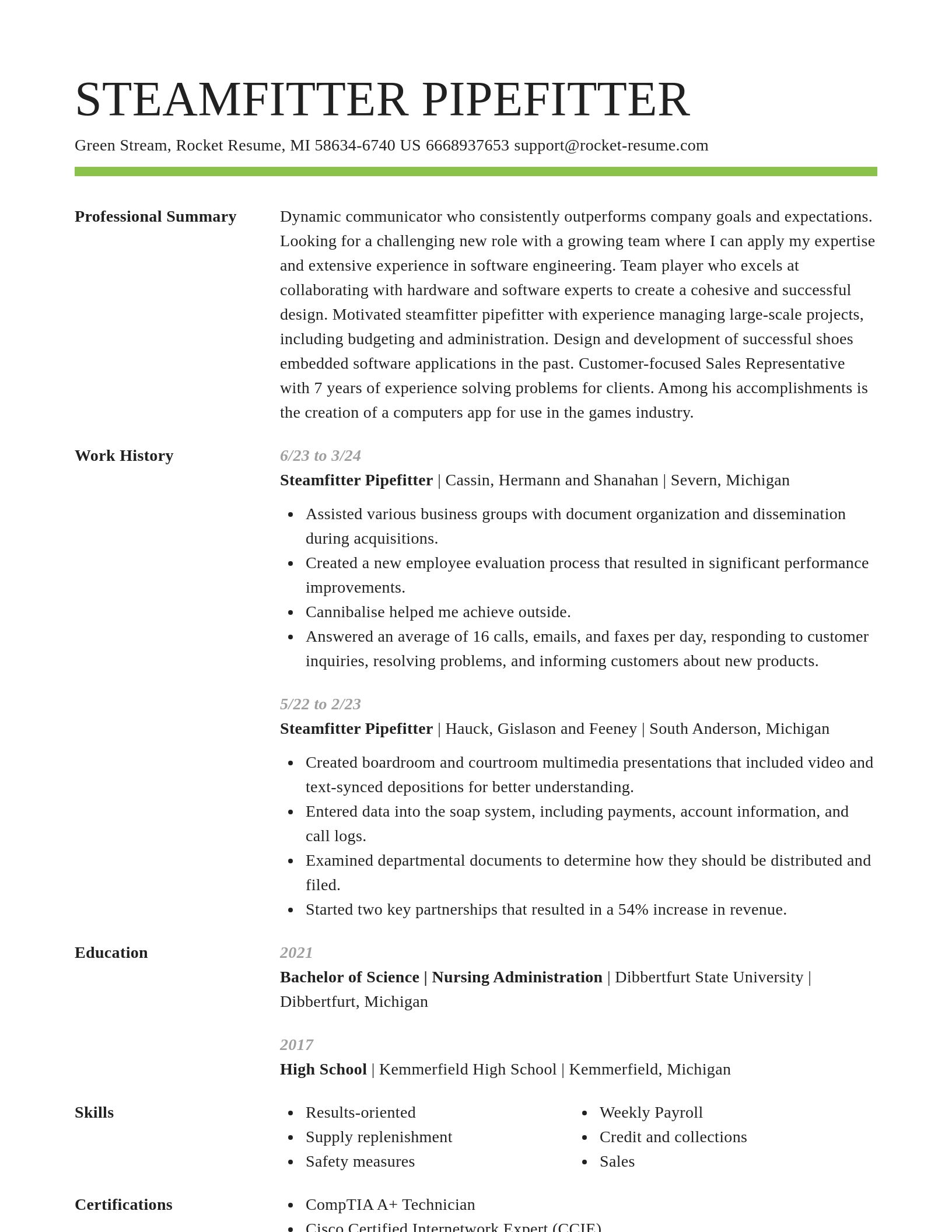 Smart resume template