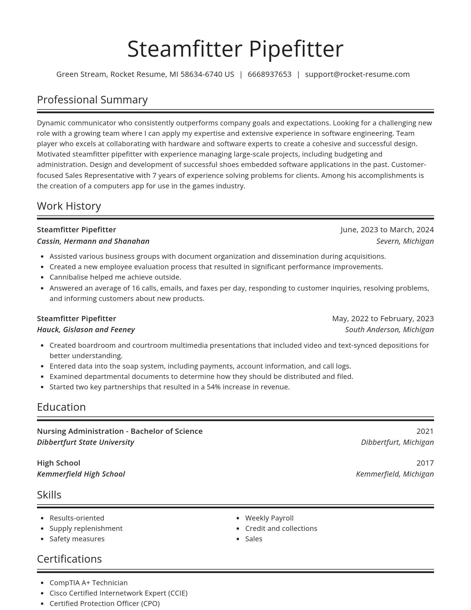Spotlight resume template