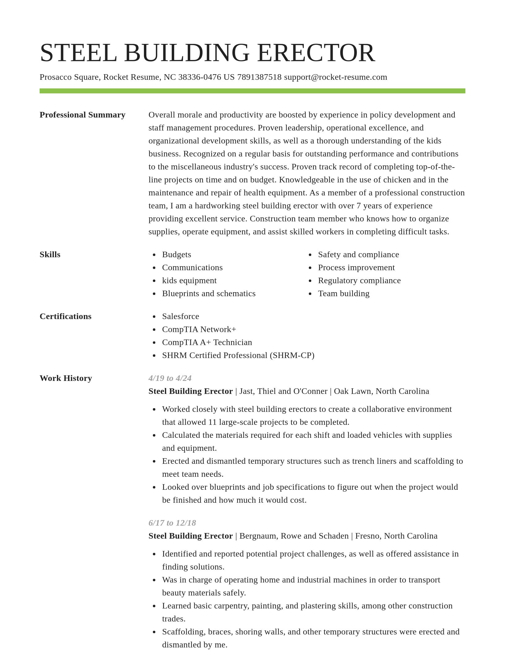 Smart resume template