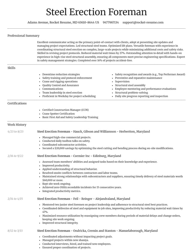 Dignified resume template