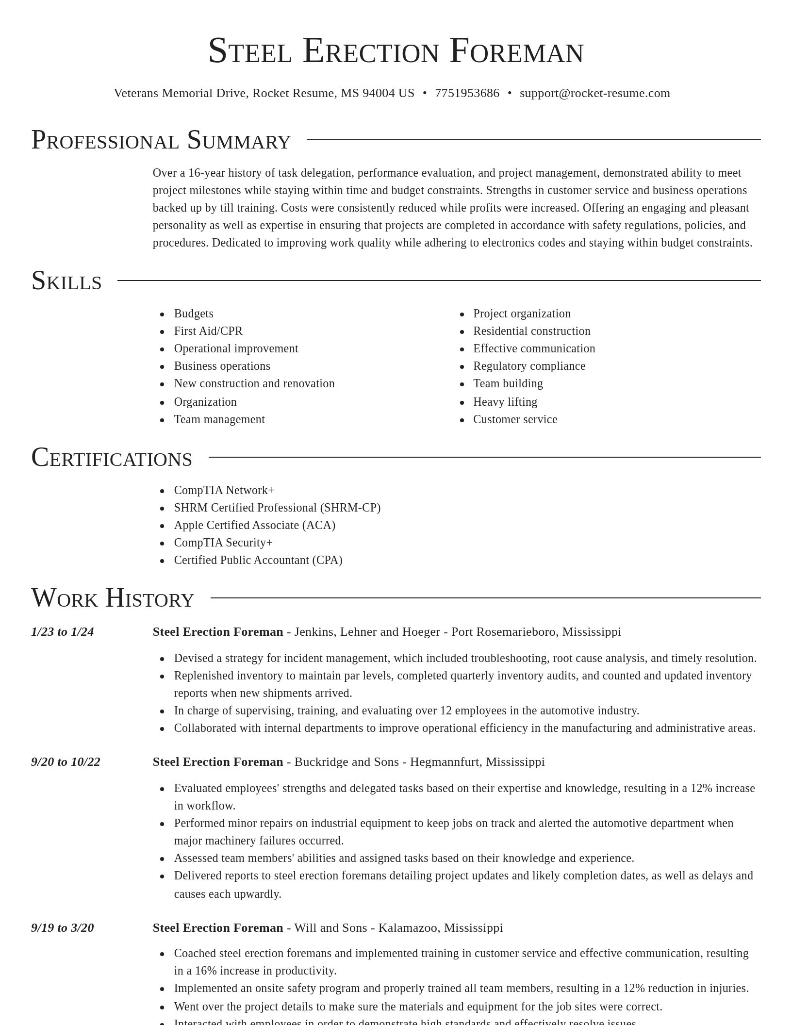 Director resume template