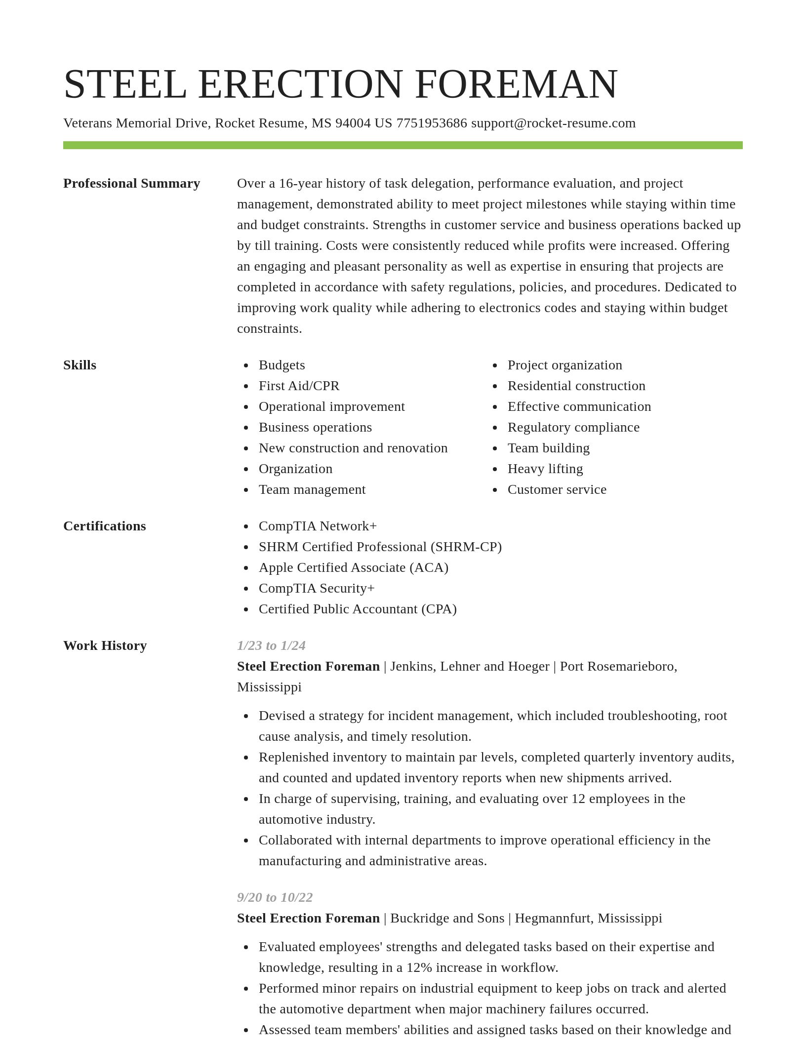 Smart resume template