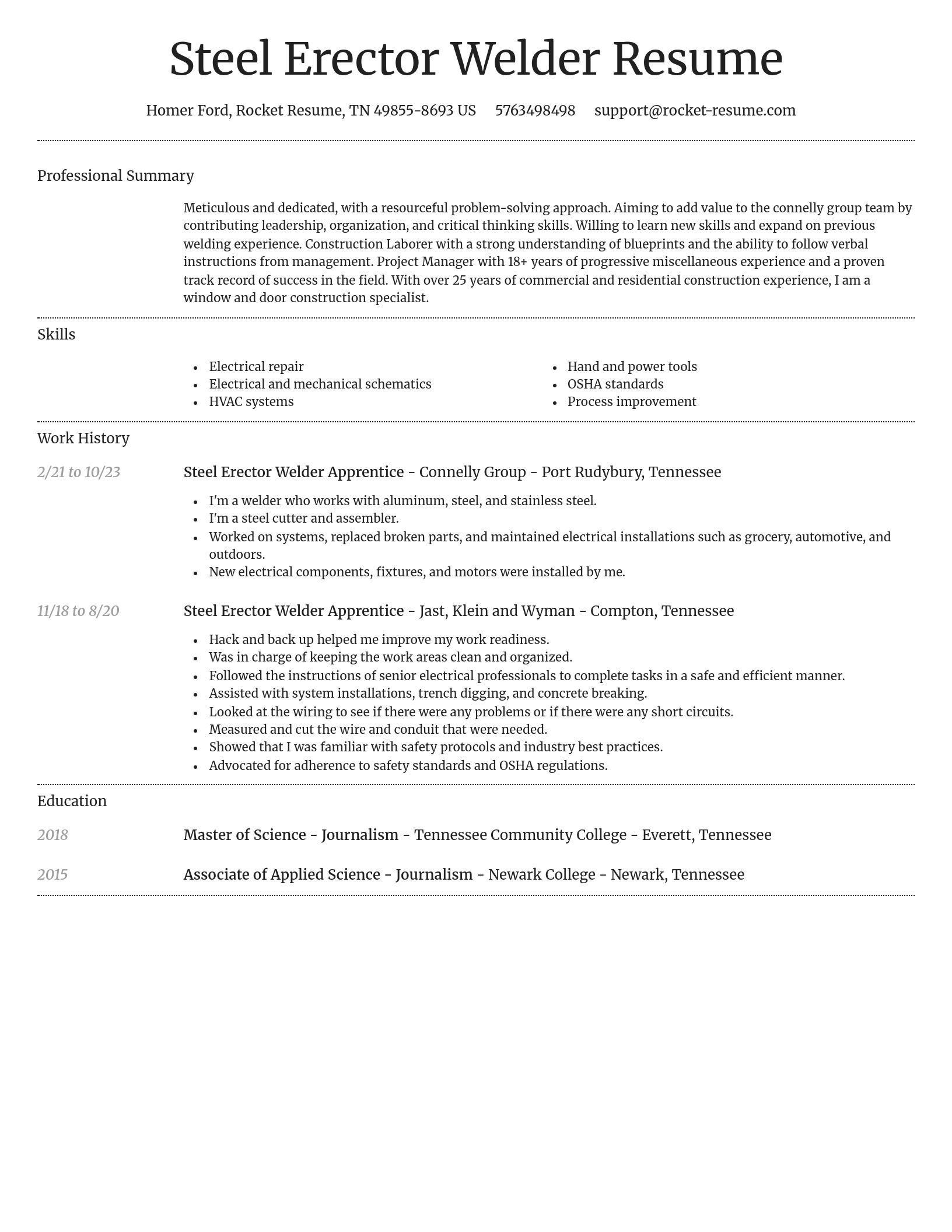 Dignified resume template