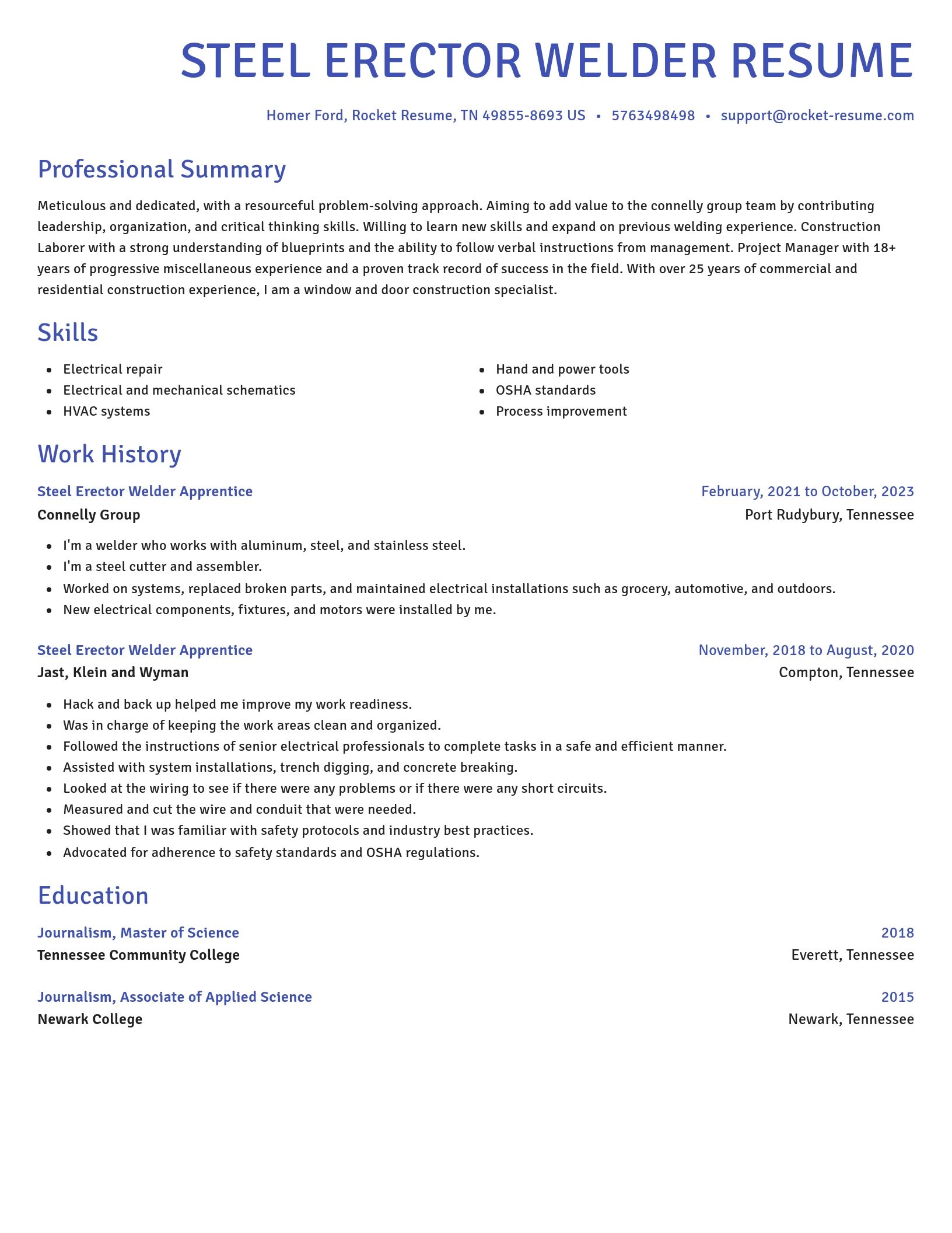 Novel resume template