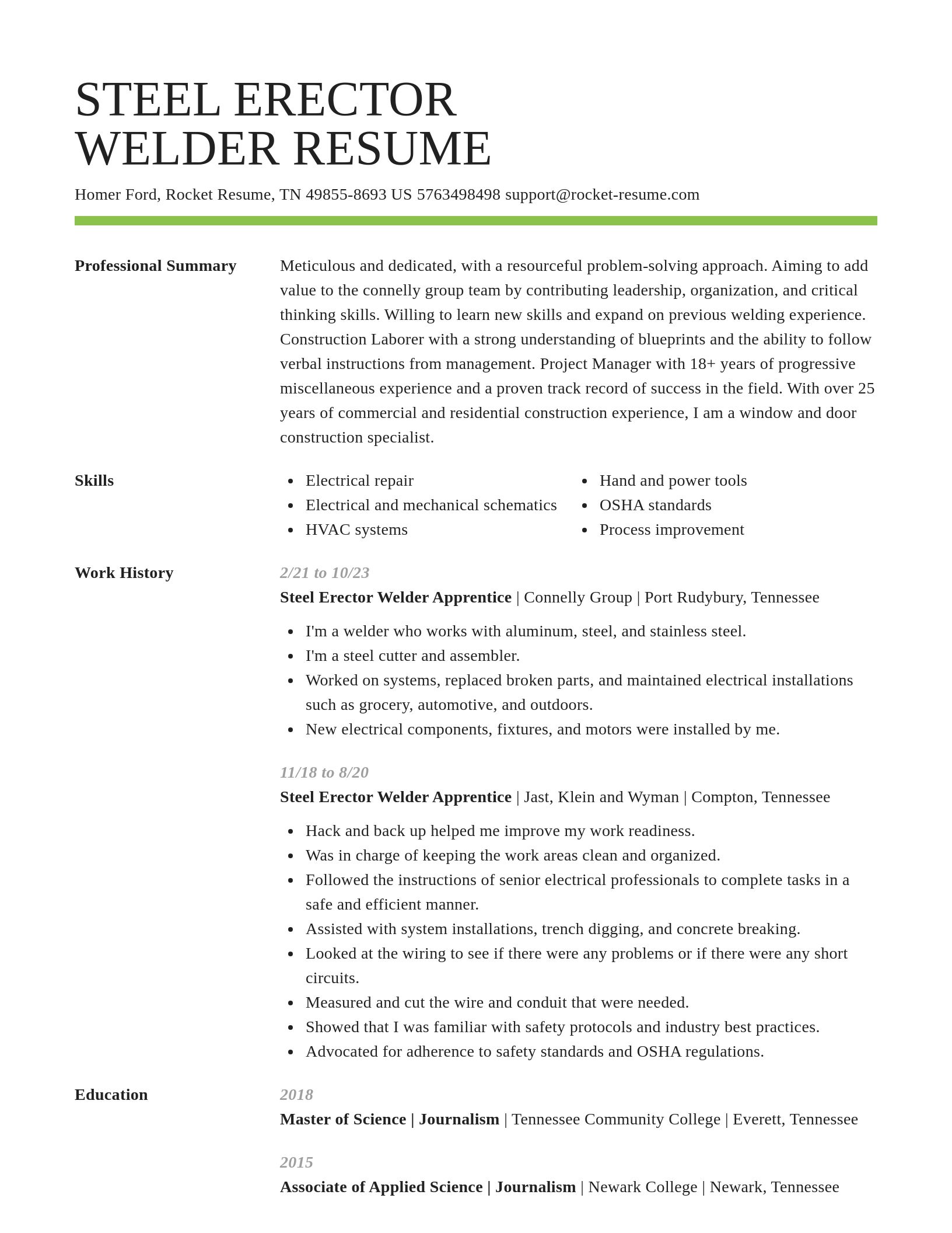 Smart resume template