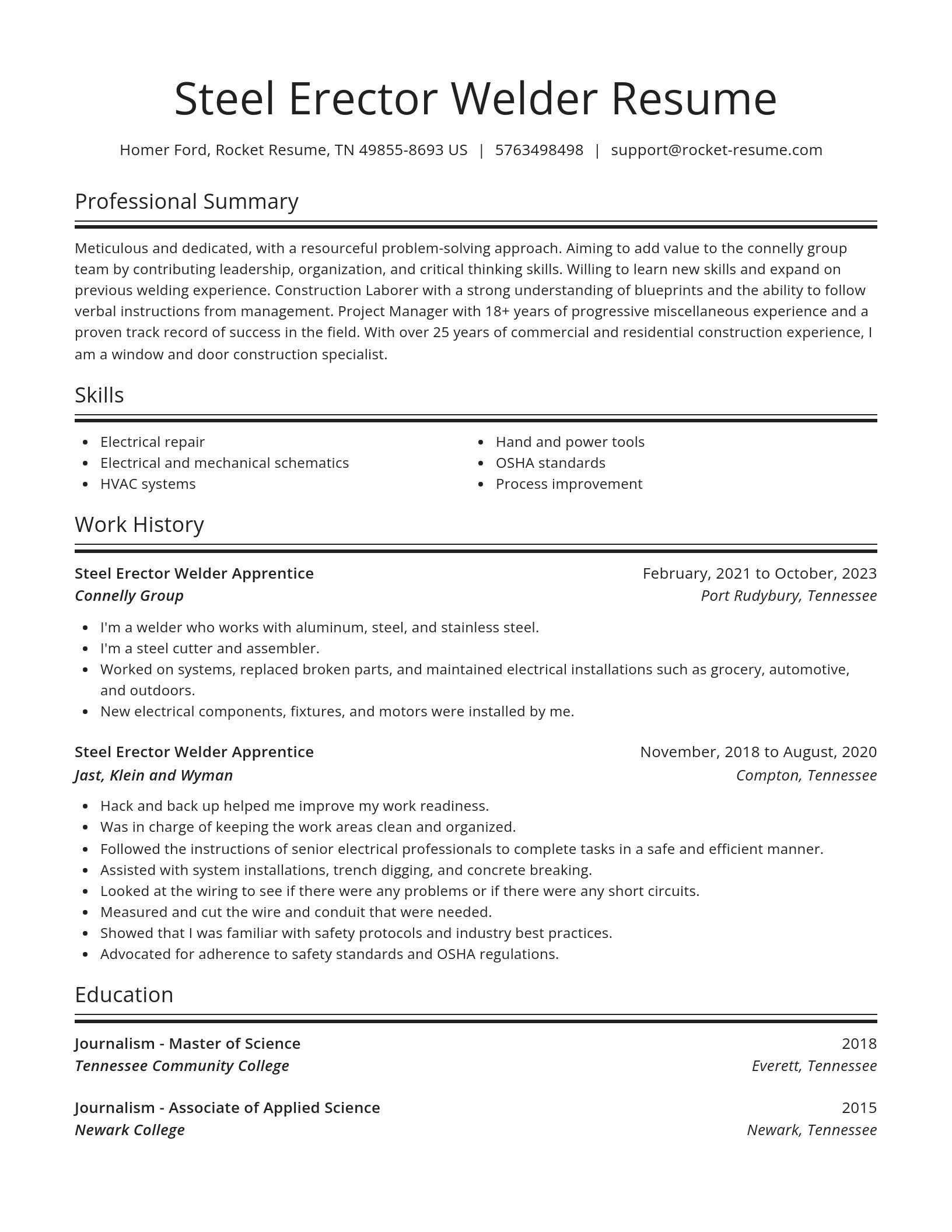 Spotlight resume template