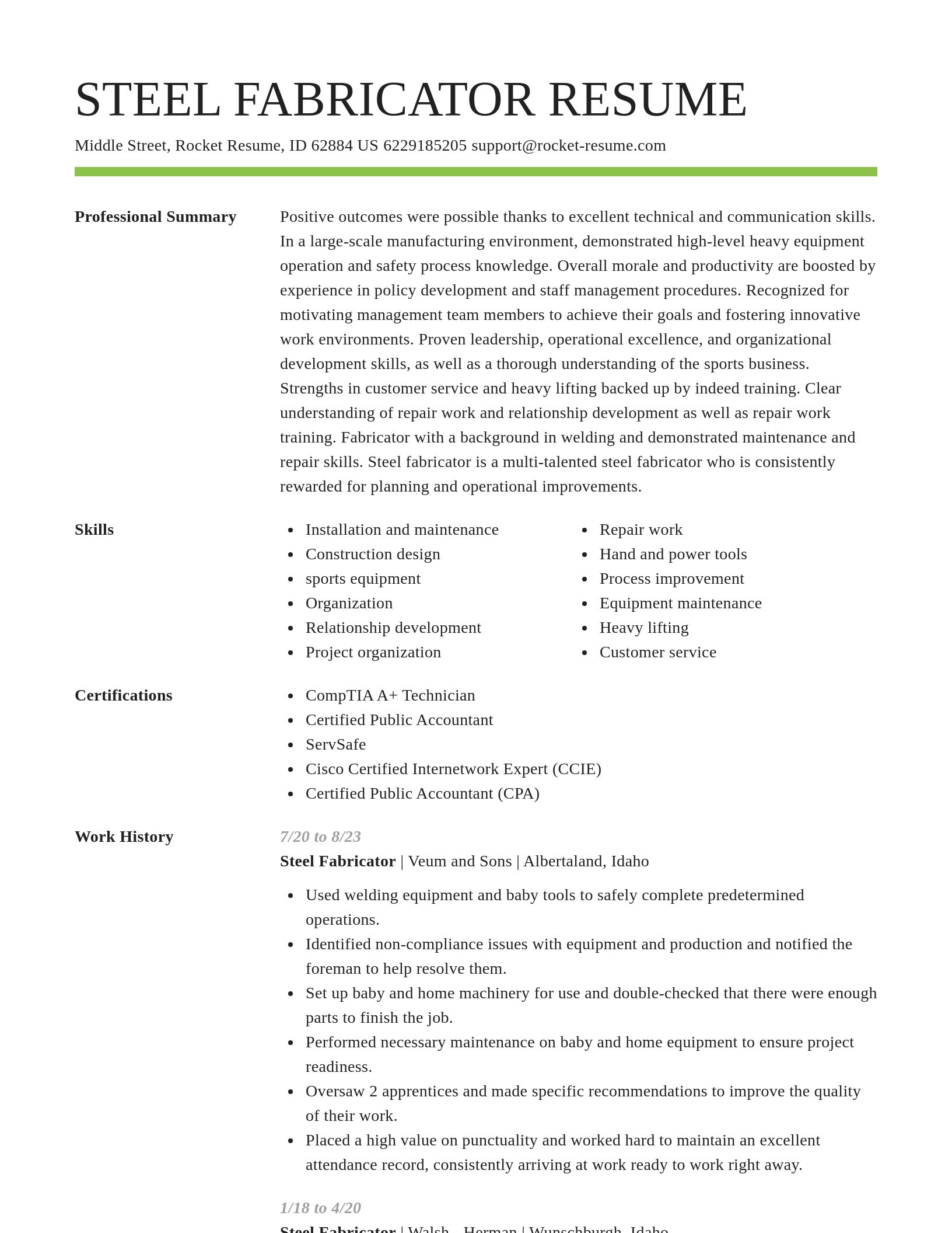 Smart resume template