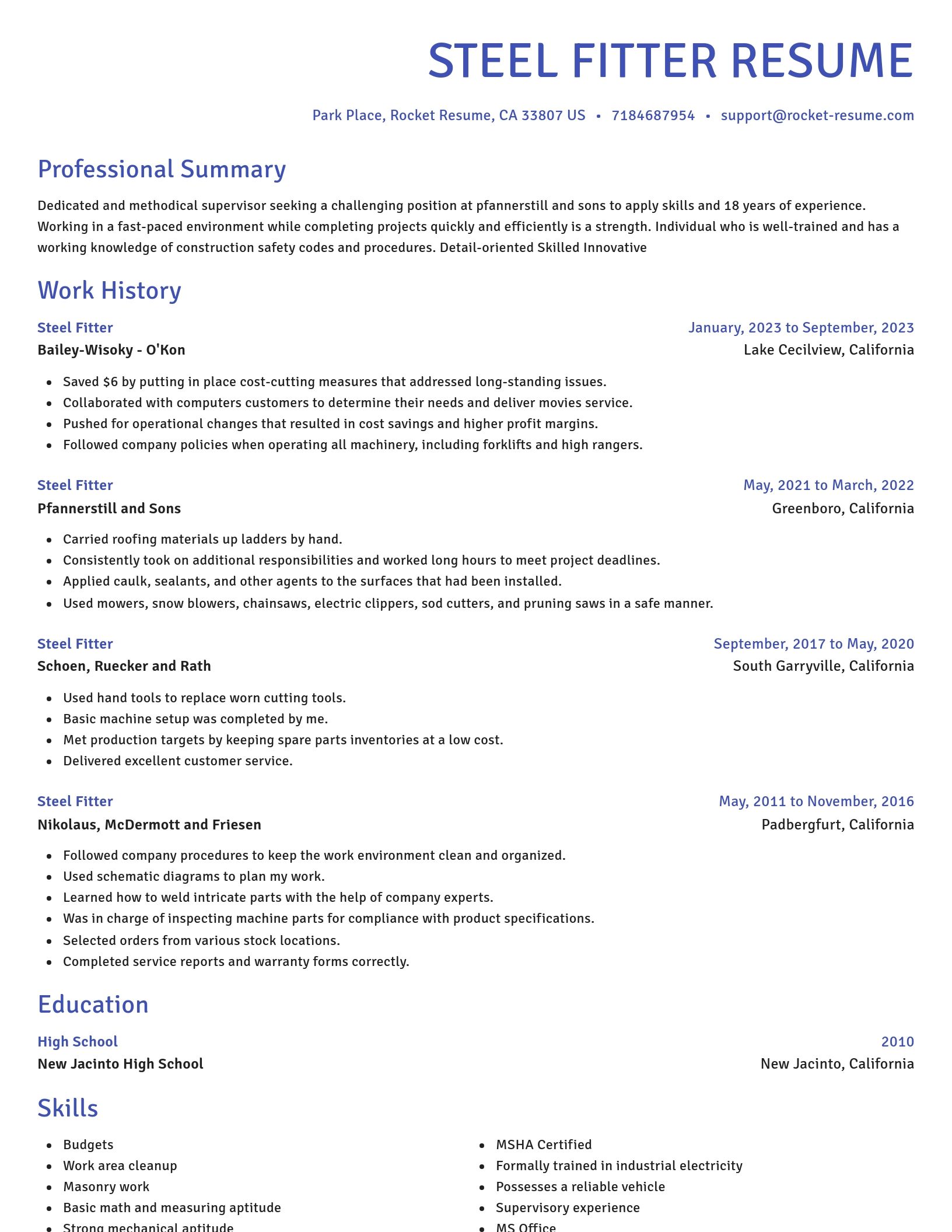 Novel resume template