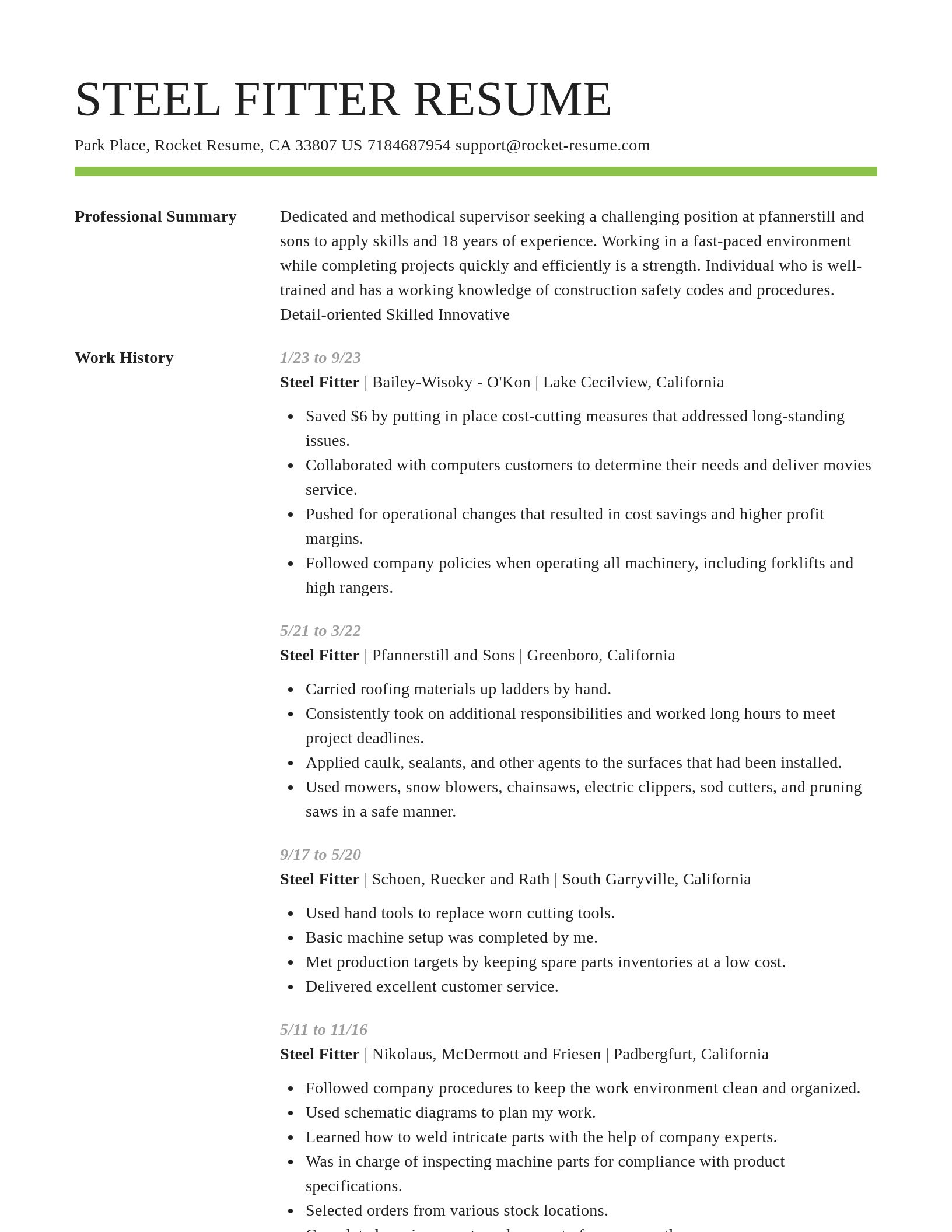 Smart resume template