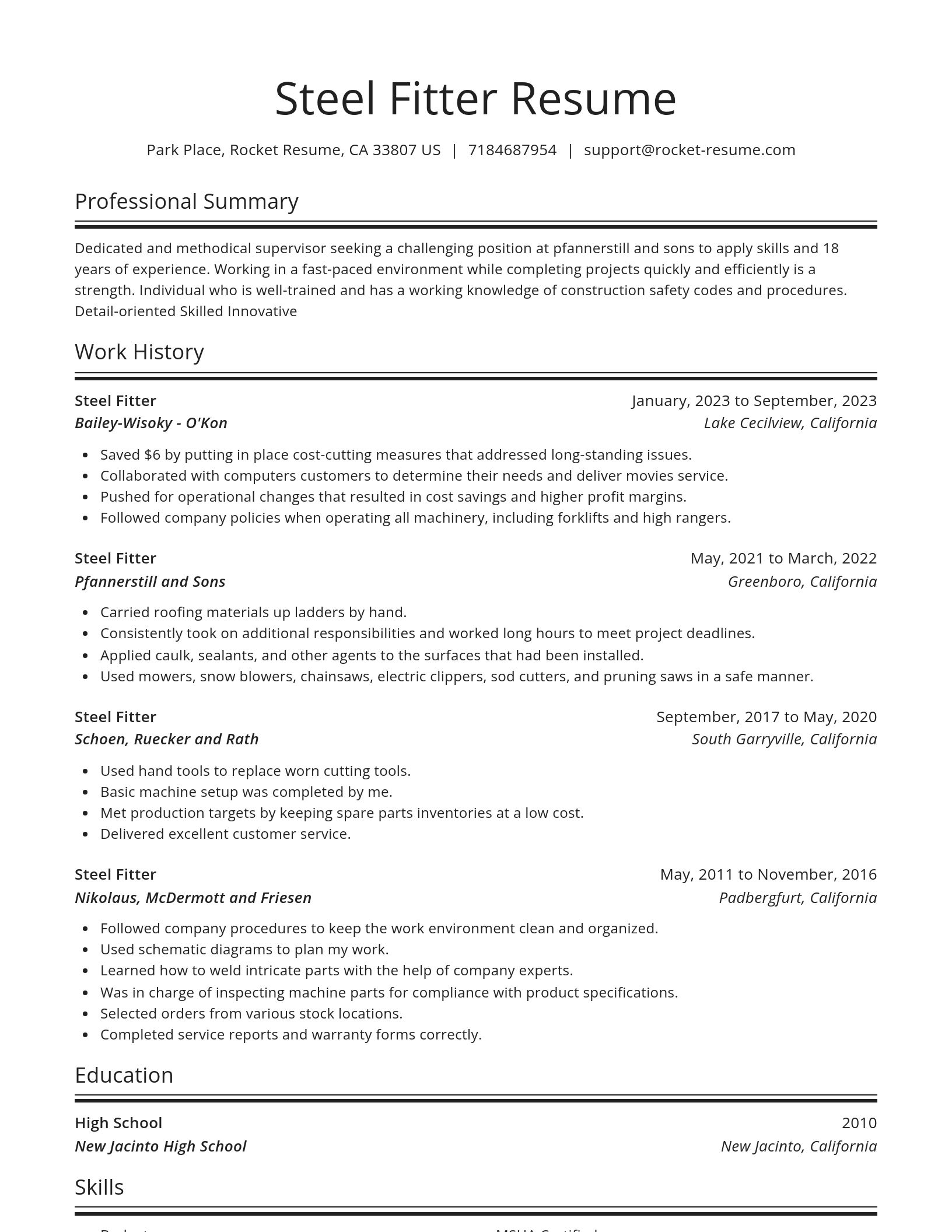 Spotlight resume template