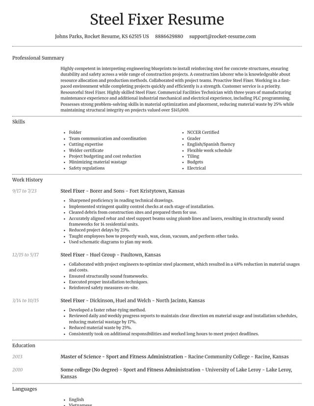 Dignified resume template