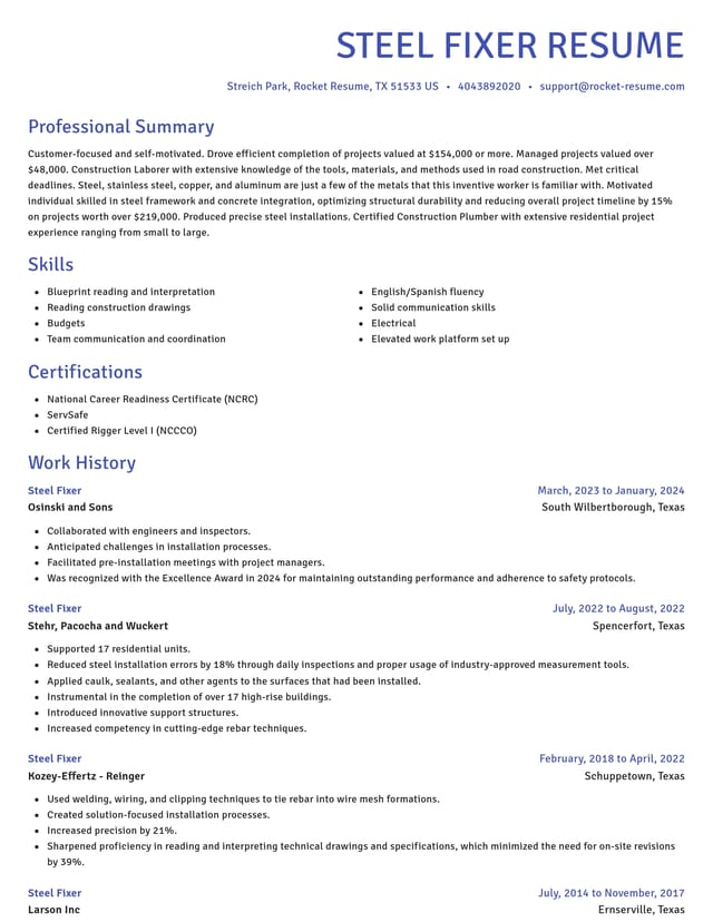 Novel resume template