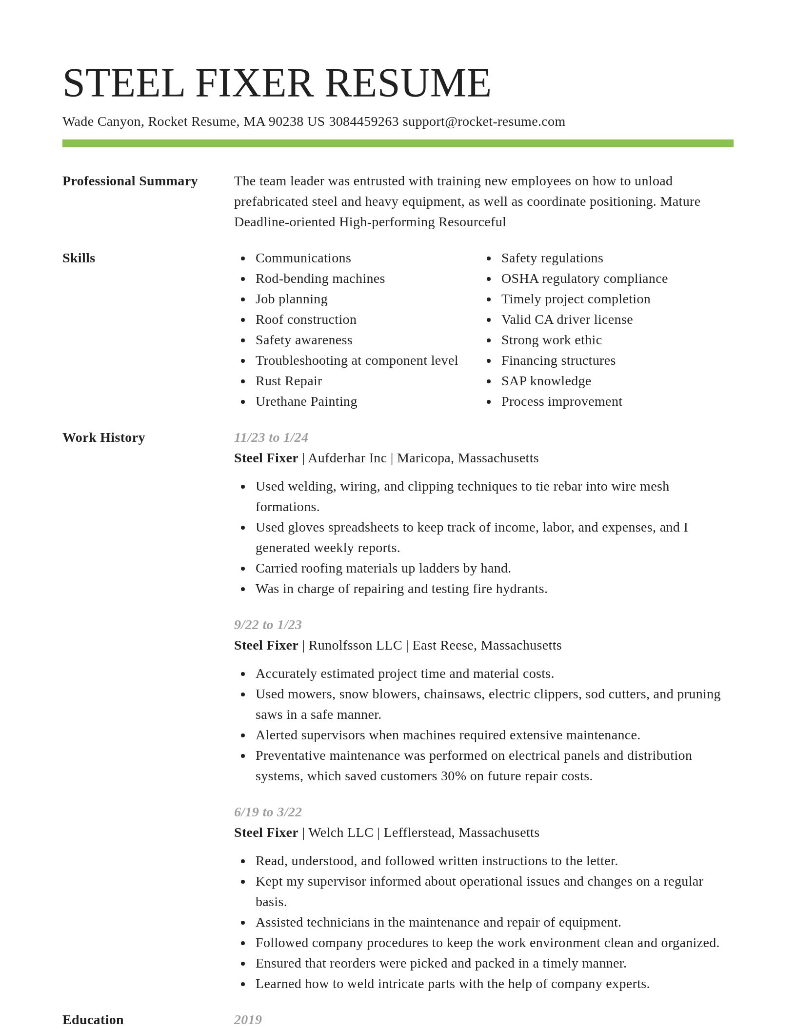 Smart resume template