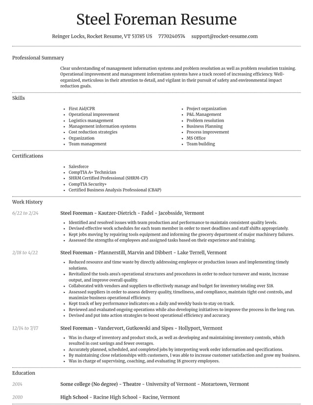 Dignified resume template