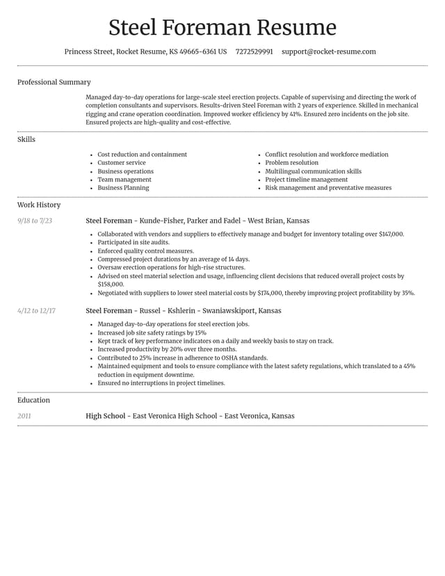 Dignified resume template