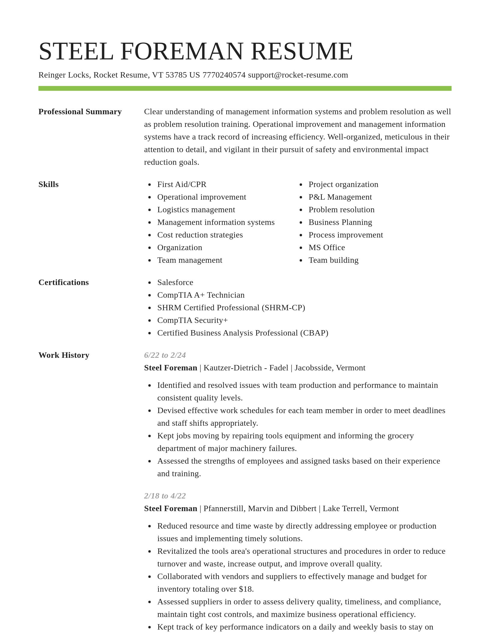 Smart resume template