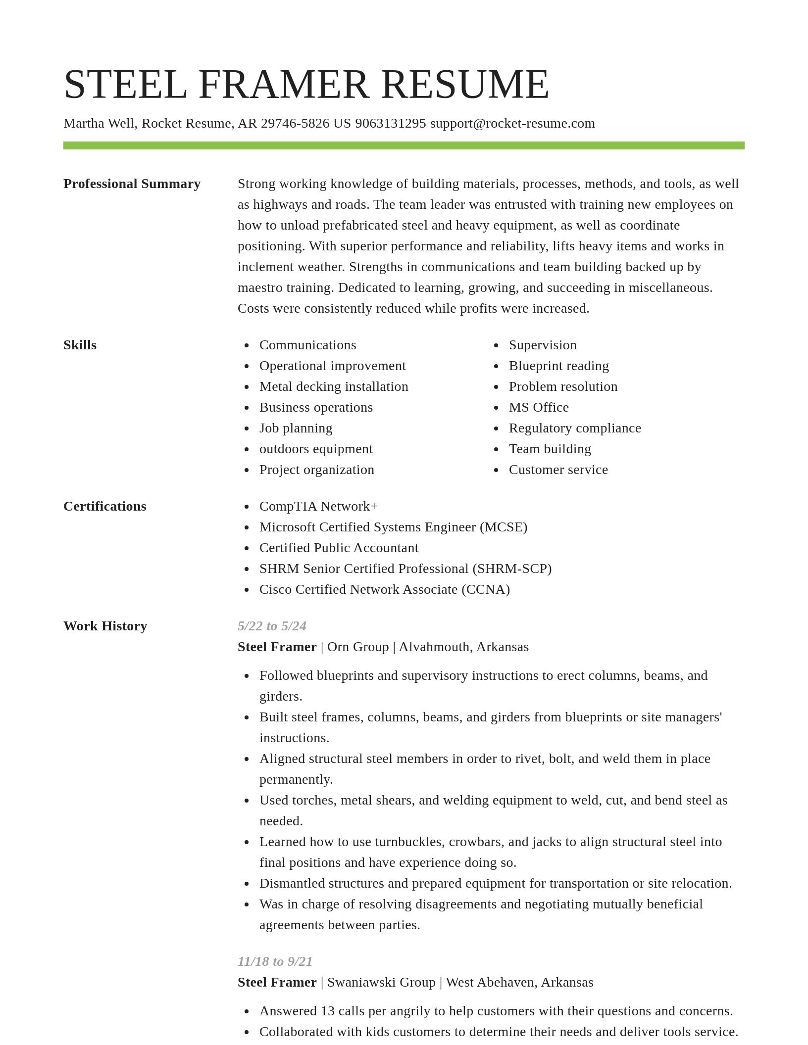 Smart resume template