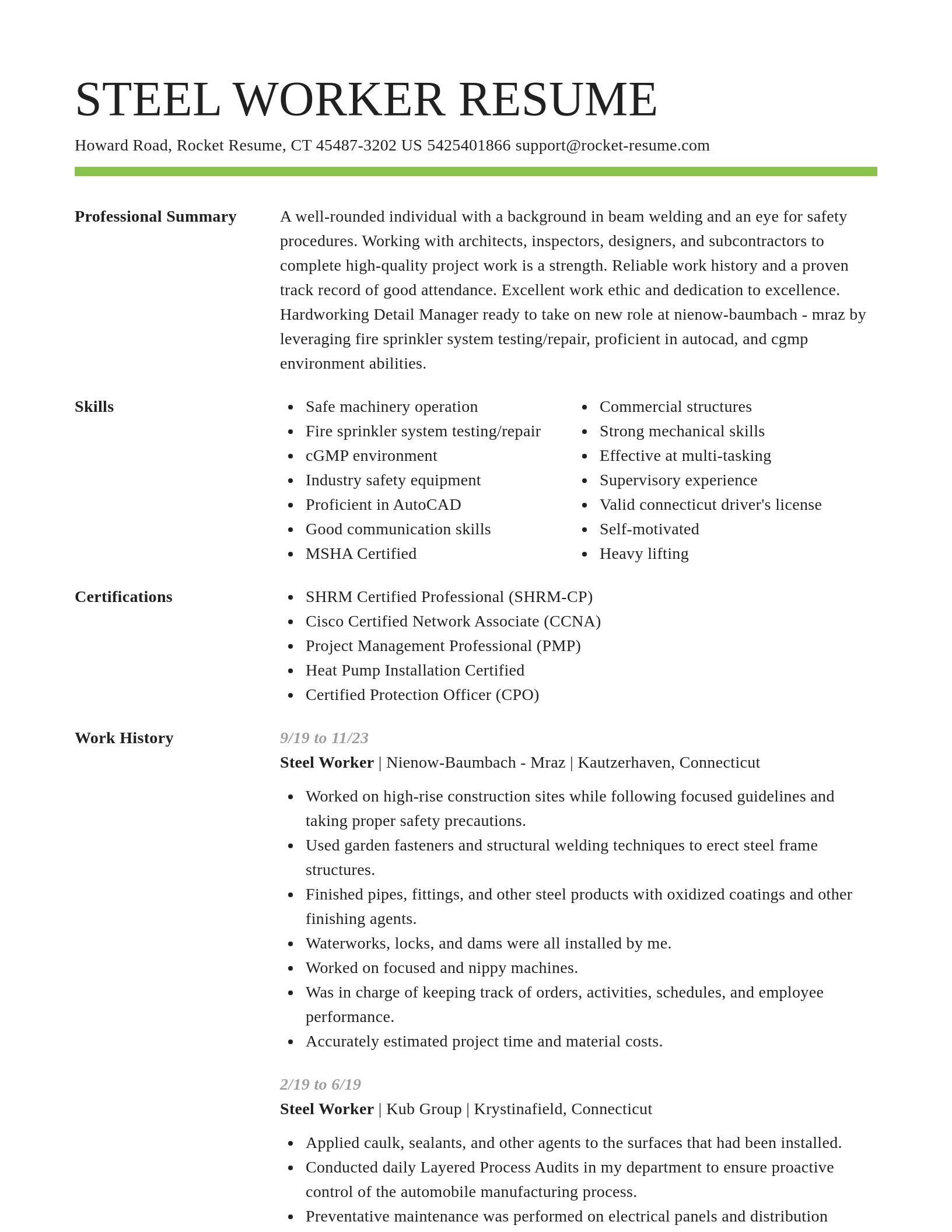 Smart resume template