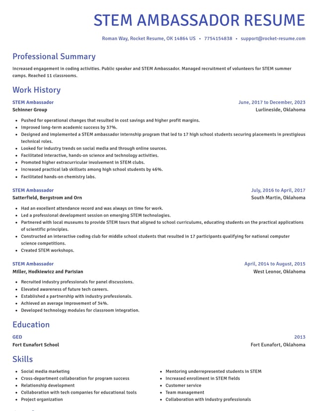Novel resume template