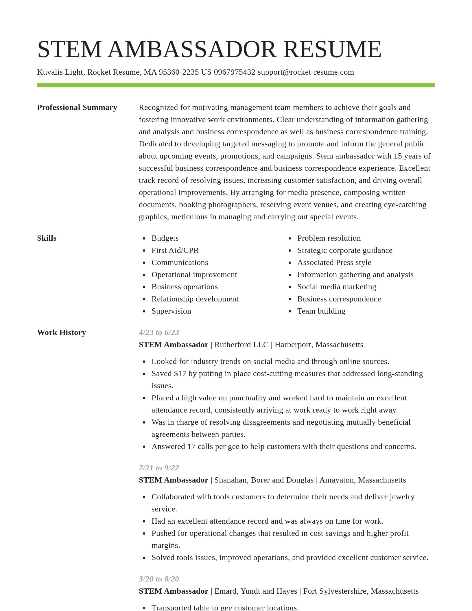 Smart resume template