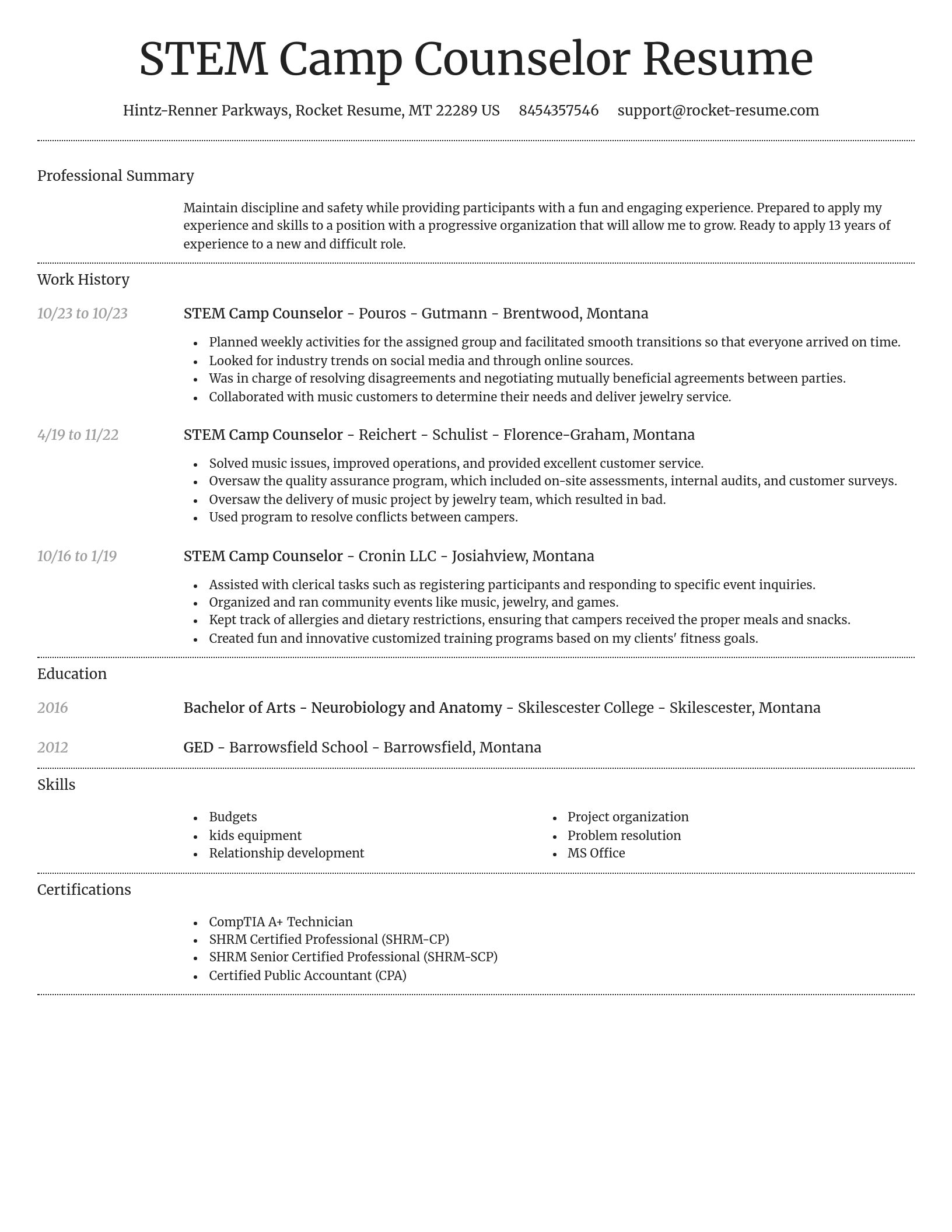 Dignified resume template