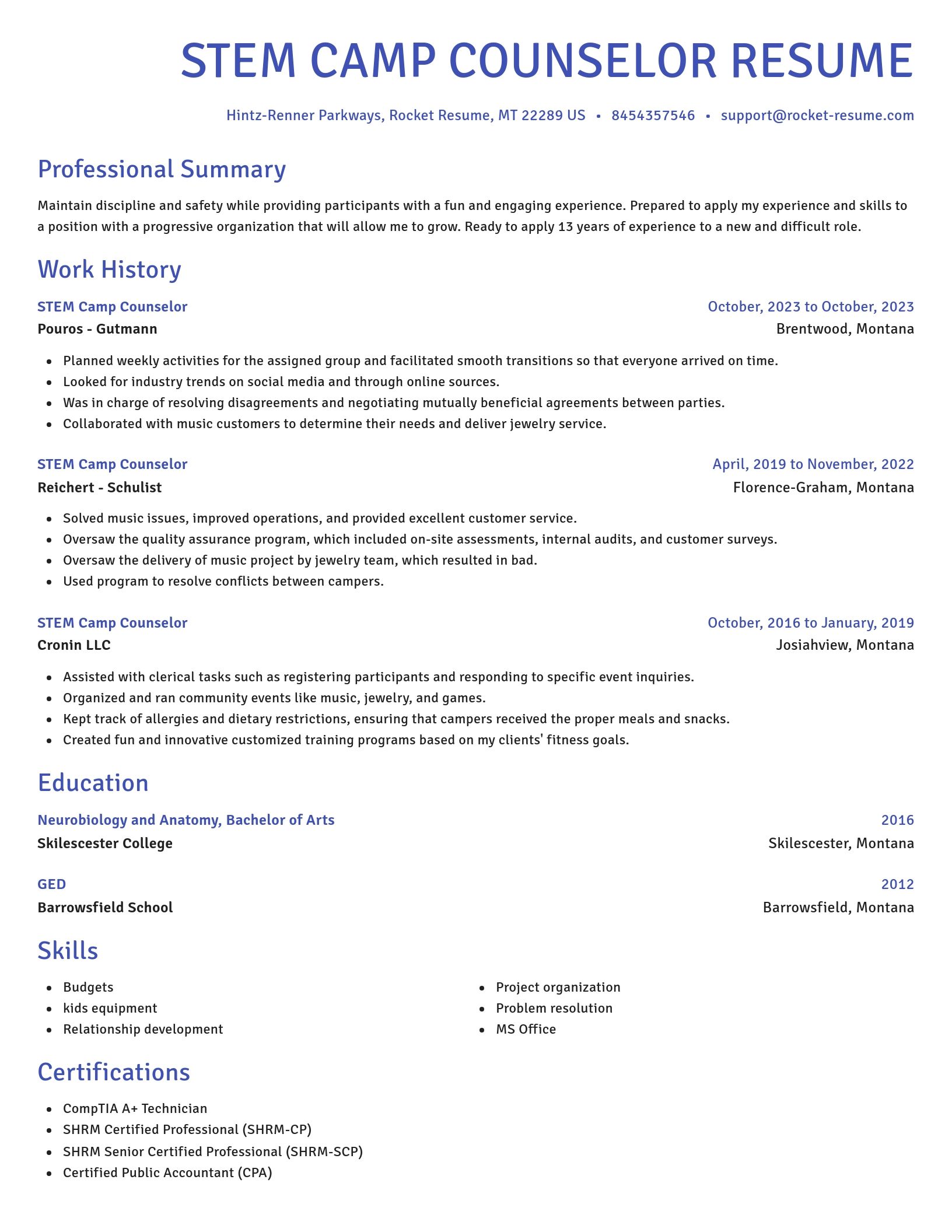 Novel resume template