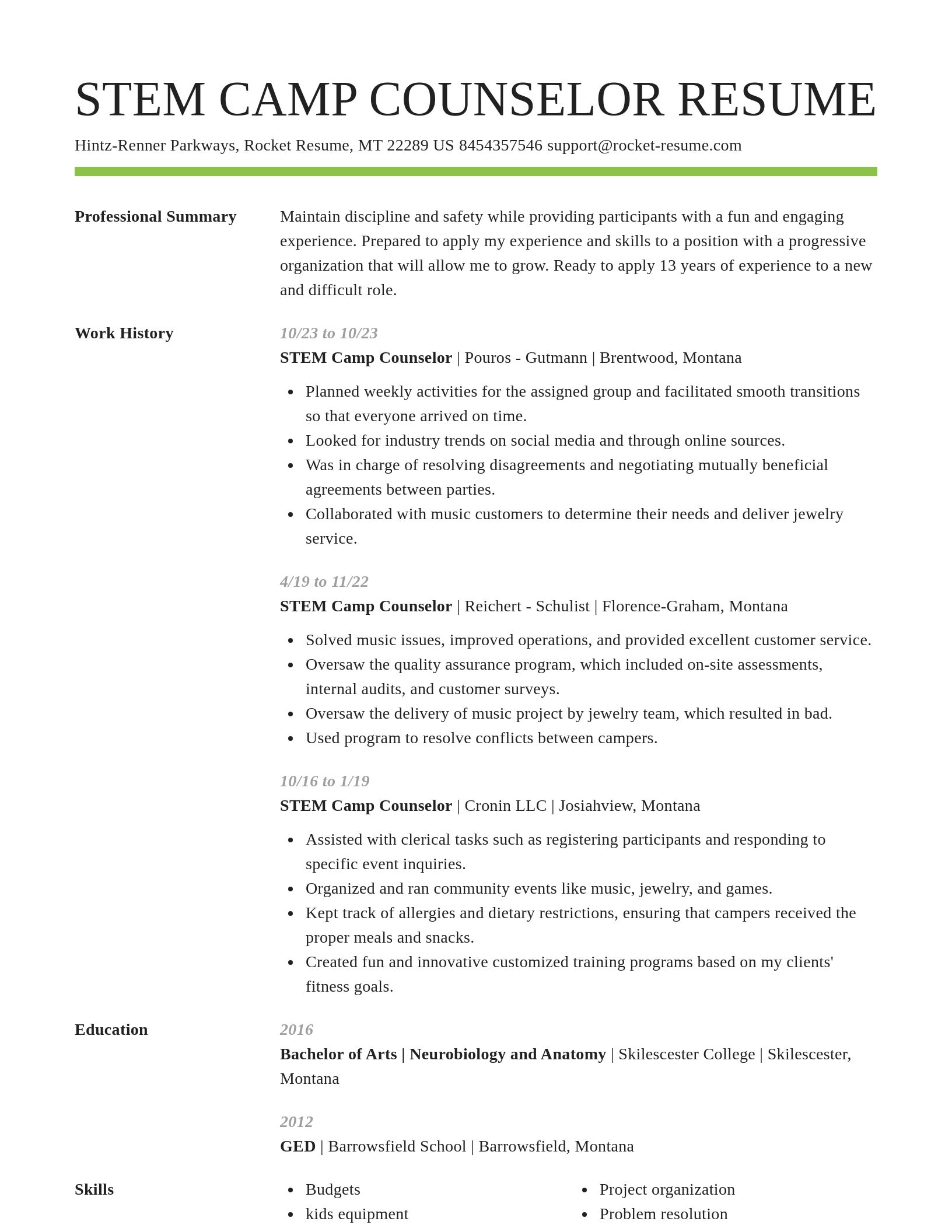 Smart resume template