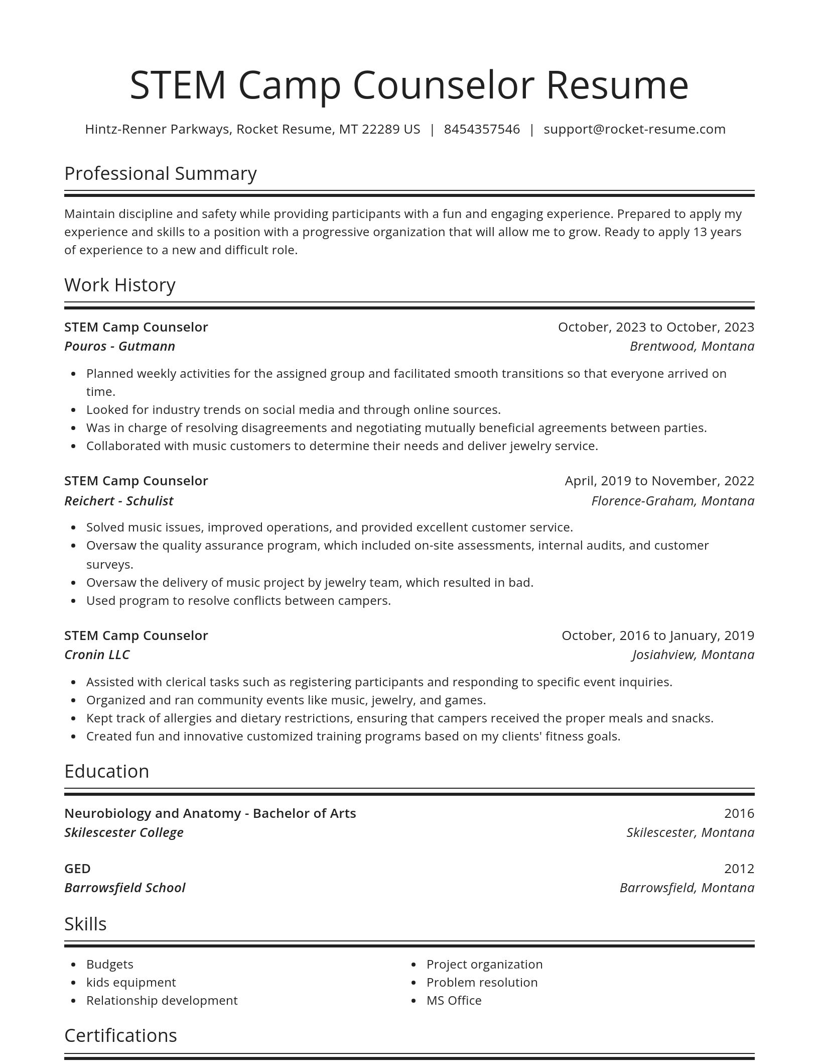 Spotlight resume template